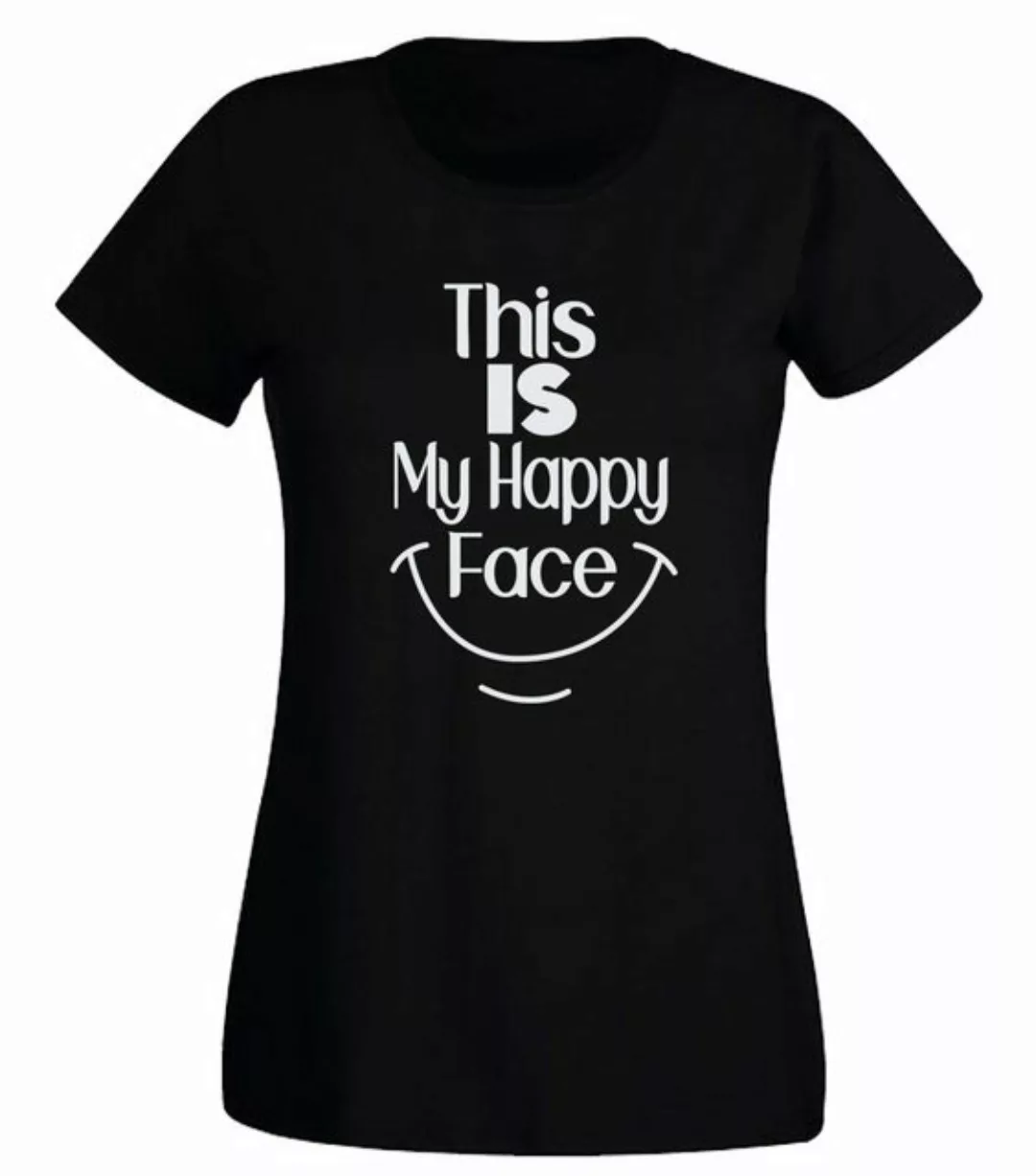 G-graphics T-Shirt This is my happy face Slim-fit Damen T-Shirt mit trendig günstig online kaufen