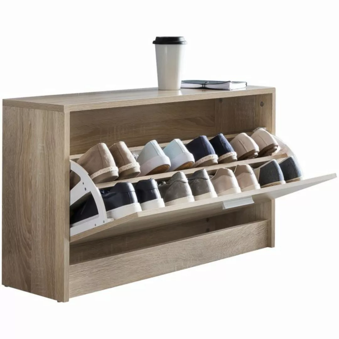 Wohnling Schuhschrank Schuhkipper SPLIT Modern 80 x 47 x 24 cm Holz Schuhre günstig online kaufen