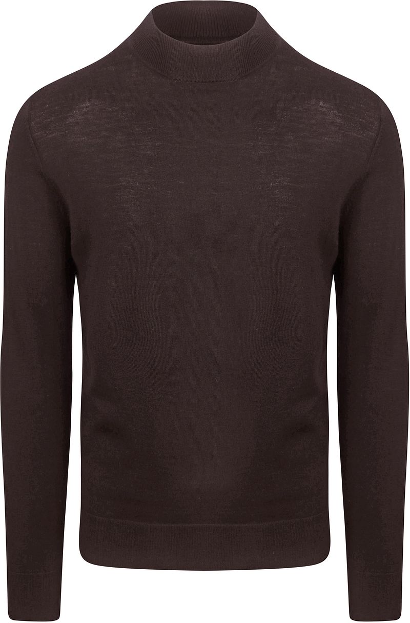 Profuomo Turtleneck Merino Pullover Dunkelbraun - Größe S günstig online kaufen