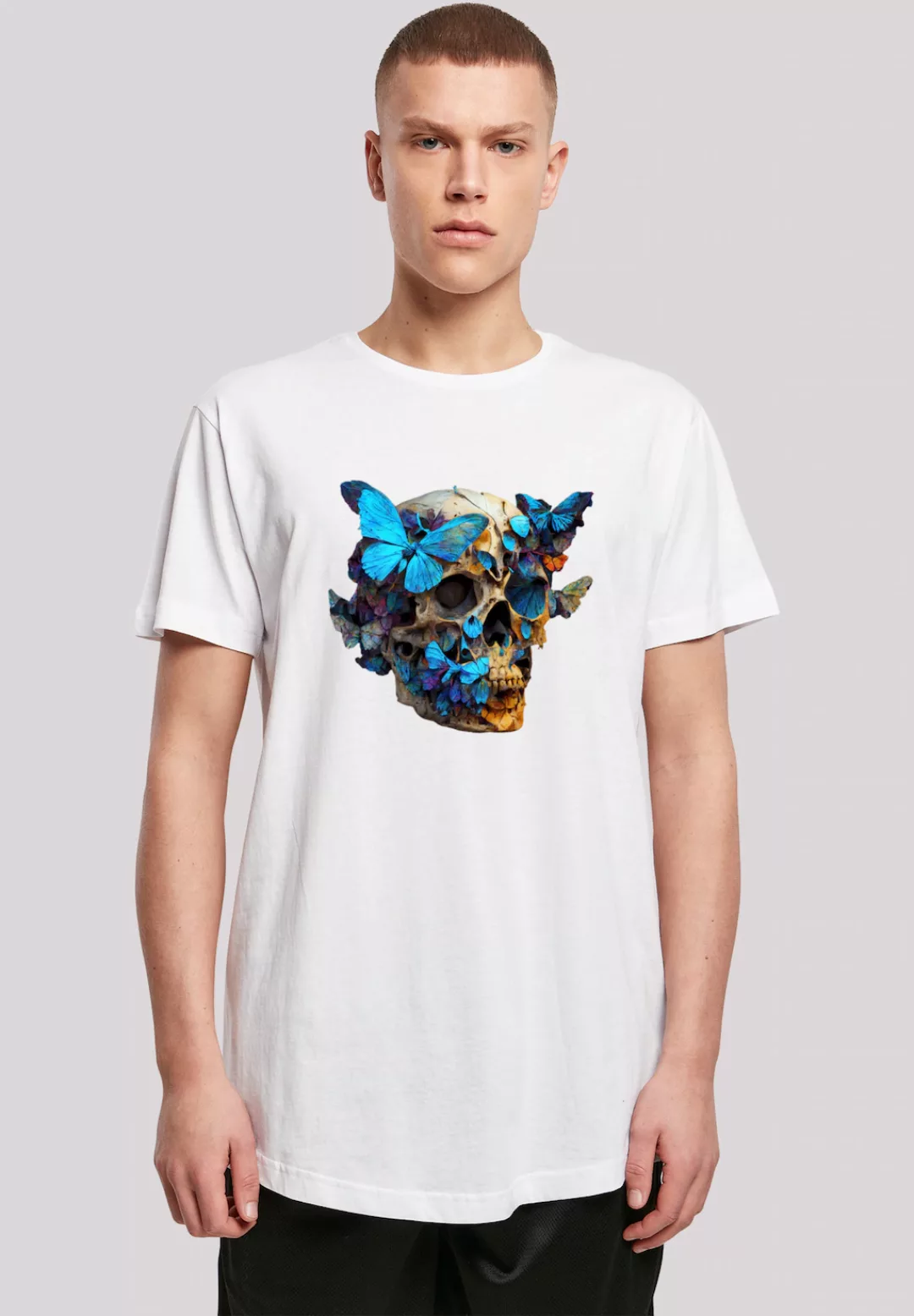 F4NT4STIC T-Shirt "Schmetterling Skull LONG TEE", Print günstig online kaufen