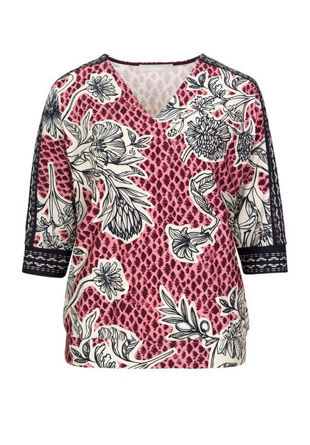 bianca Langarmshirt – Modisches Allover-Print Shirt mit Wickeloptik günstig online kaufen