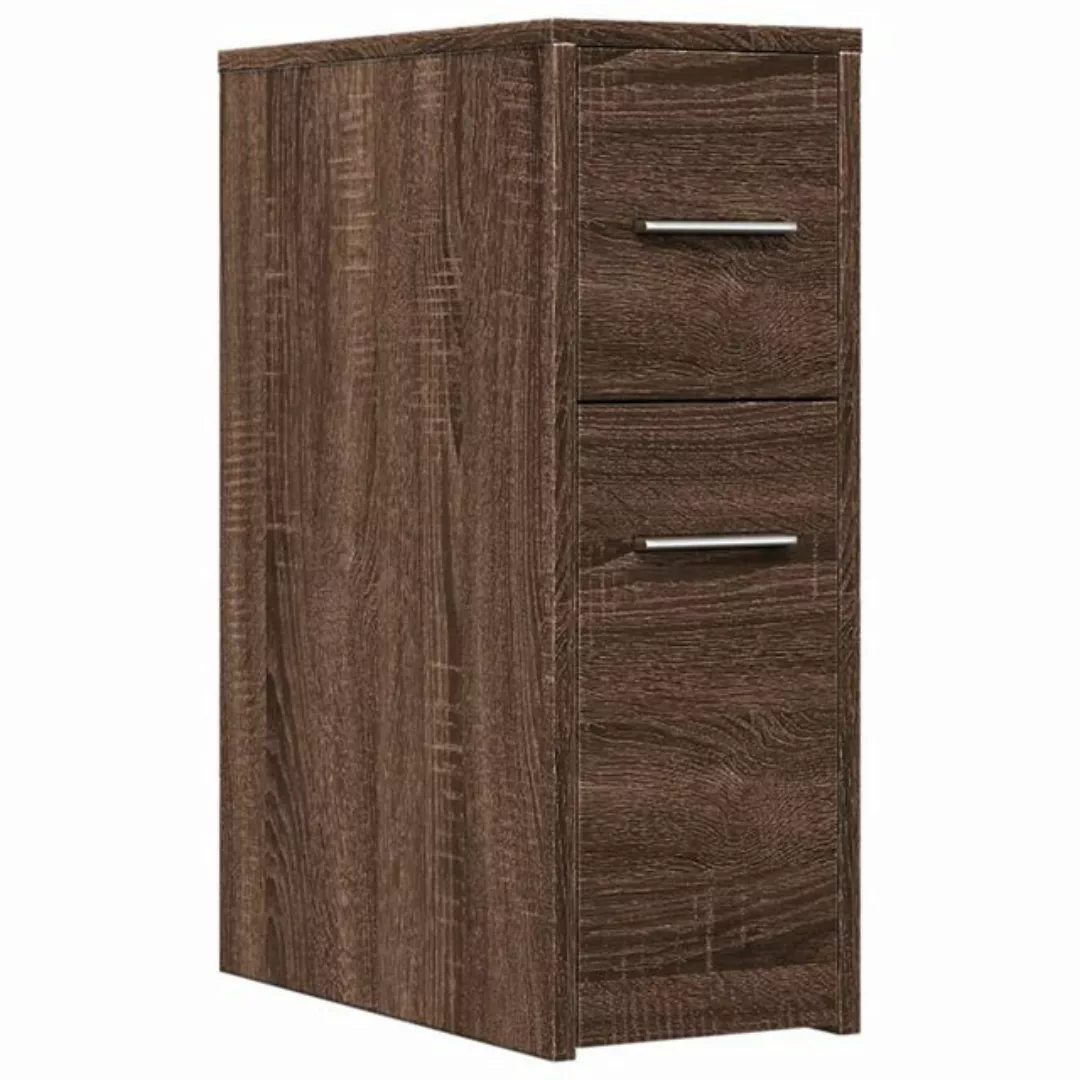 vidaXL Aktenschrank Badschrank Schmal mit Rollen Eichen-Optik Spanplatte günstig online kaufen