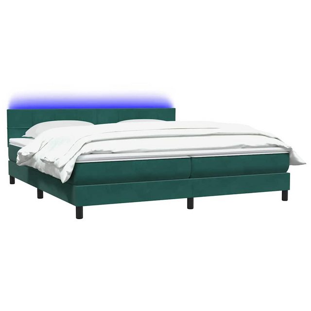 vidaXL Bett Boxspringbett mit Matratze Dunkelgrün 200x210 cm Samt günstig online kaufen