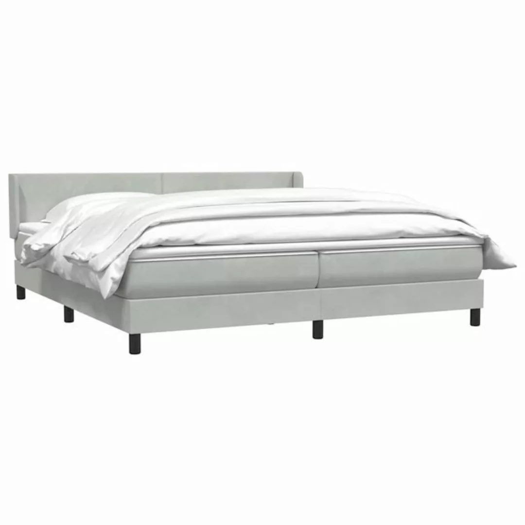 vidaXL Bett Boxspringbett mit Matratze Hellgrau 200x210 cm Samt günstig online kaufen