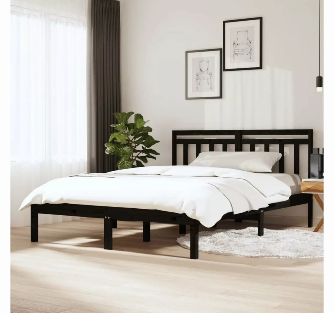 furnicato Bett Massivholzbett Schwarz 120x190 cm günstig online kaufen