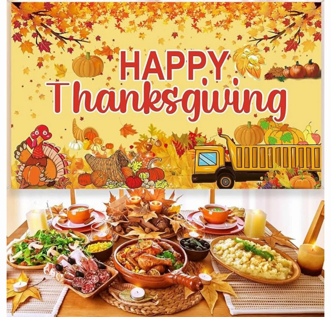 FELIXLEO Hintergrundtuch Thanksgiving-Logo-Poster-Banner-Hintergrund-Party- günstig online kaufen