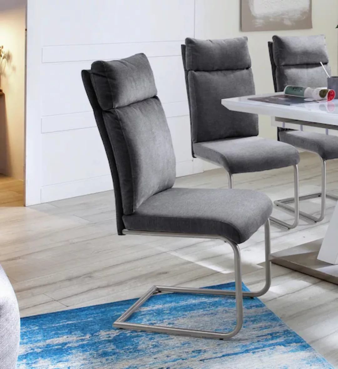 MCA furniture Freischwinger "PIA", (Set), 2 St., Chenilleoptik, Stuhl belas günstig online kaufen