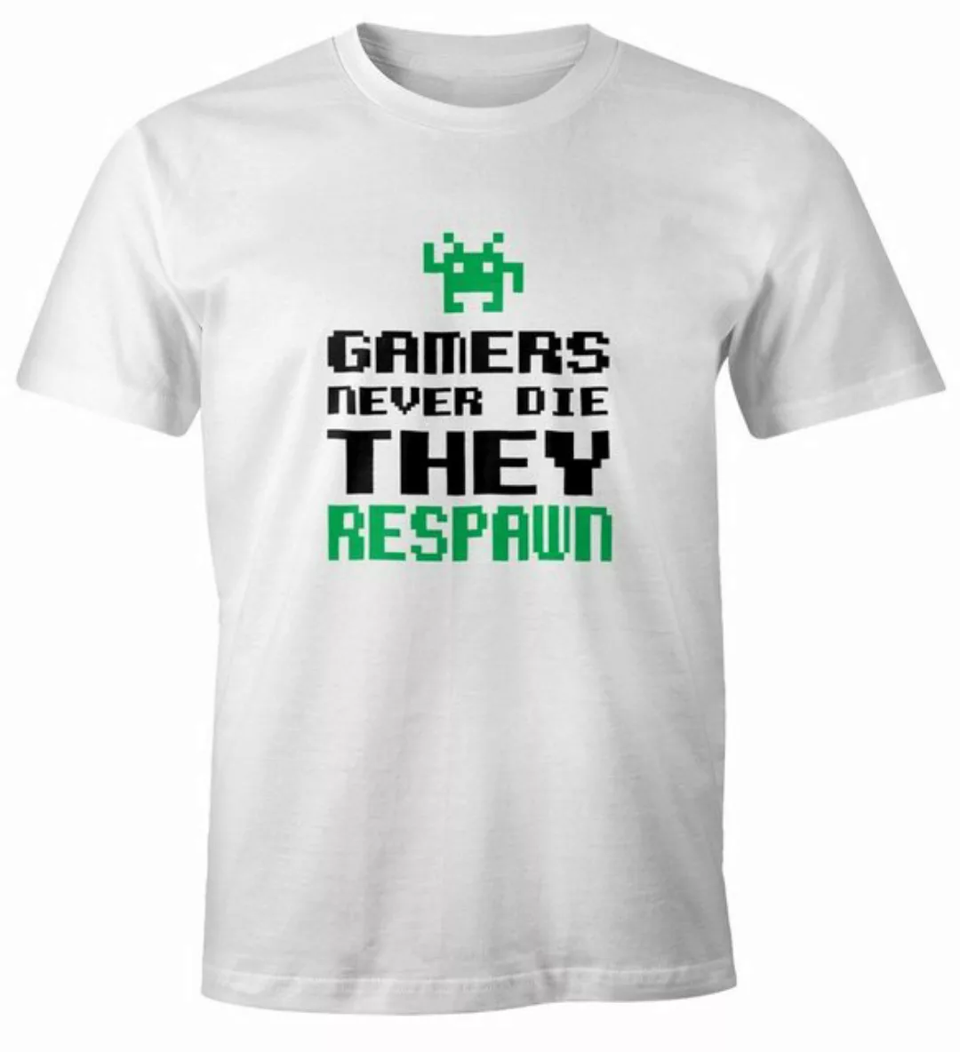 MoonWorks Print-Shirt Herren T-Shirt Gamers never die they respawn Spruch P günstig online kaufen