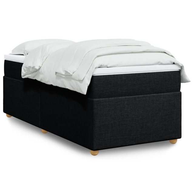 vidaXL Boxspringbett Boxspringbett mit Matratze Schwarz 90x200 cm Stoff Bet günstig online kaufen