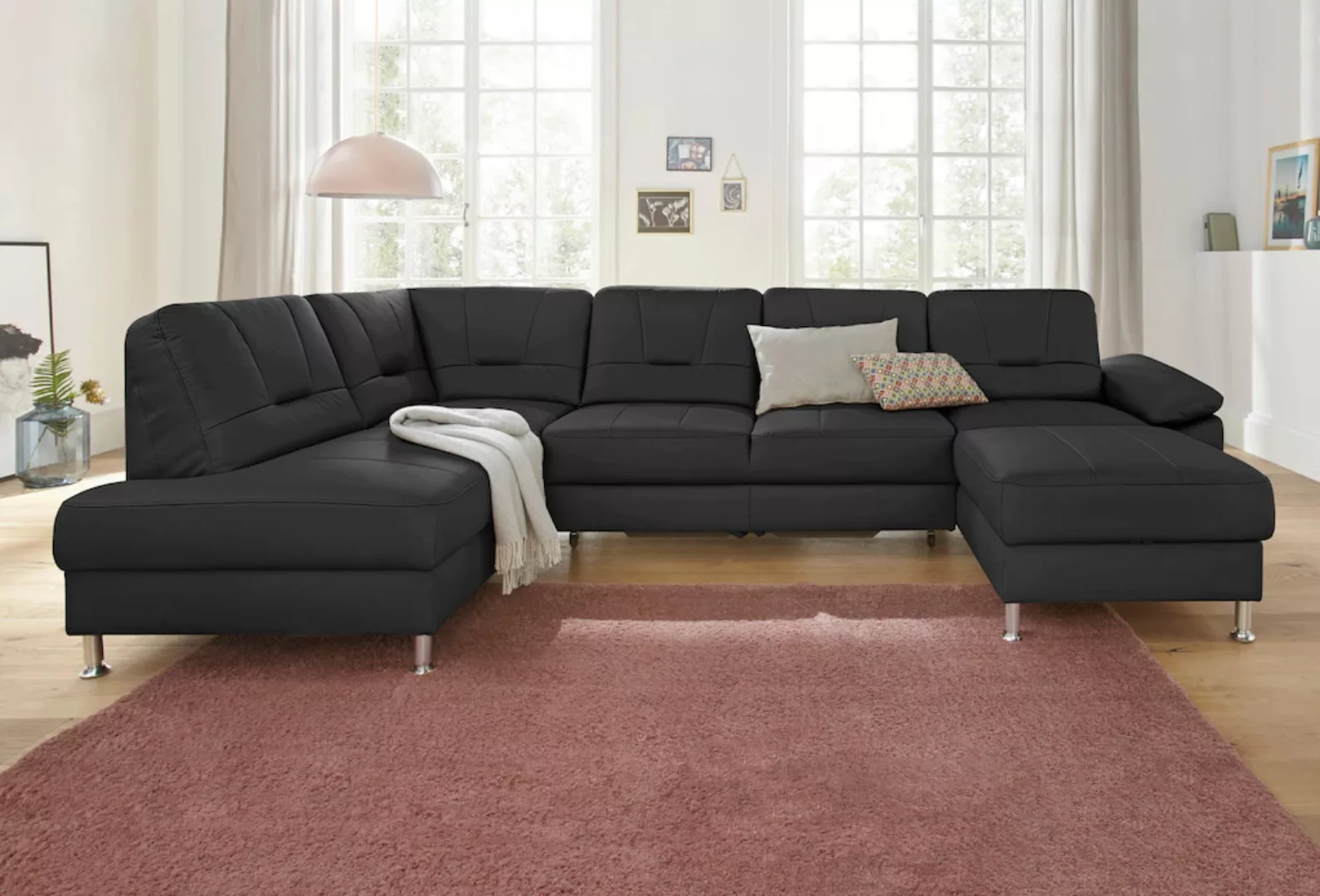 exxpo - sofa fashion Wohnlandschaft, wahlweise mit Bettfunktion, U-Form günstig online kaufen