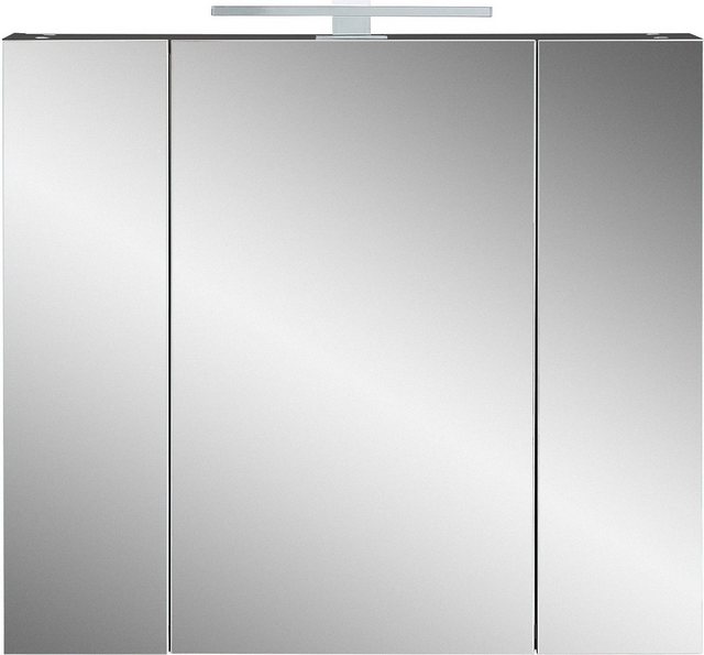 freiraum Spiegelschrank 391 (BxHxT: 76x71x23 cm) in anthrazit mit 3 Türen u günstig online kaufen