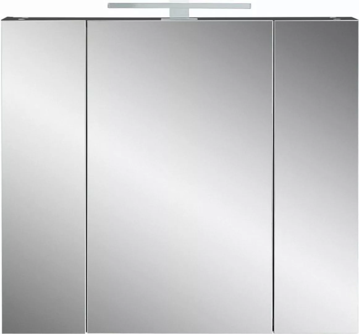 freiraum Spiegelschrank 391 (BxHxT: 76x71x23 cm) in anthrazit mit 3 Türen u günstig online kaufen