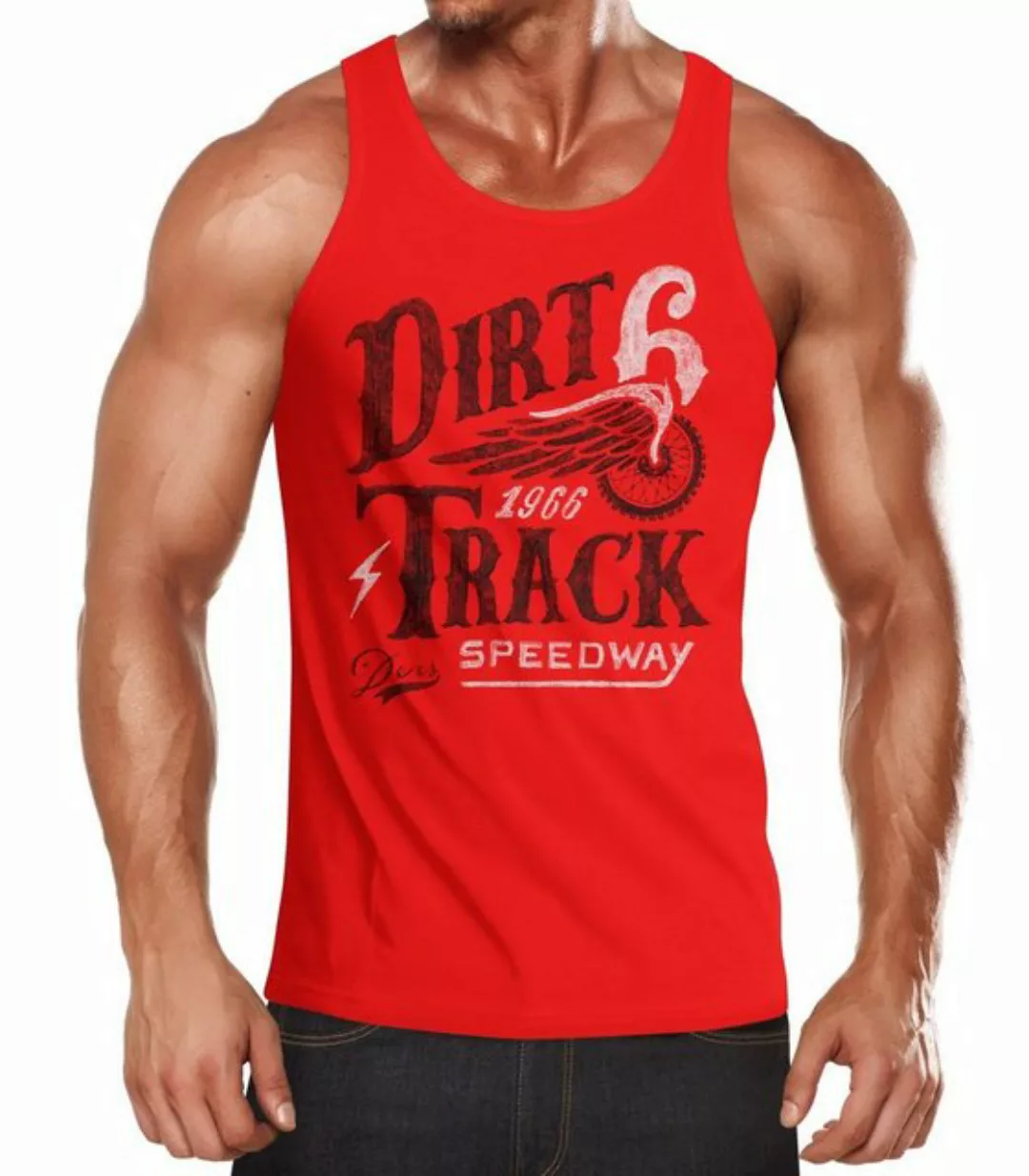 Tanktop Herren Tank-Top Dirt Track Racing Muskelshirt Muscle Shirt Neverles günstig online kaufen