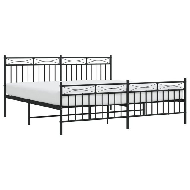 vidaXL Bett Bettgestell mit Kopf- und Fußteil Metall Weiß 183x213 cm günstig online kaufen