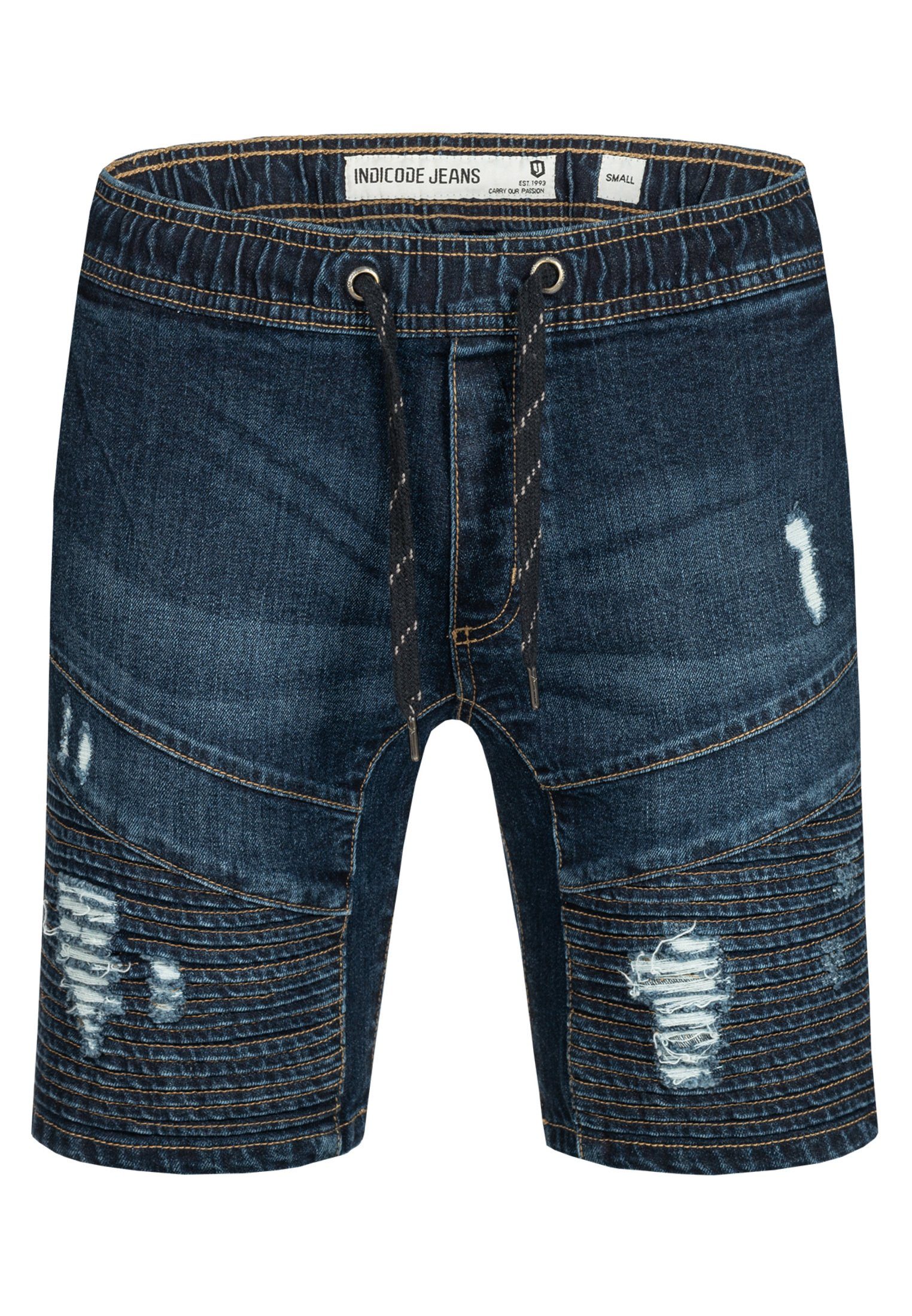 Indicode Jeansshorts Ernest aus elastischer Baumwoll-Qualität günstig online kaufen