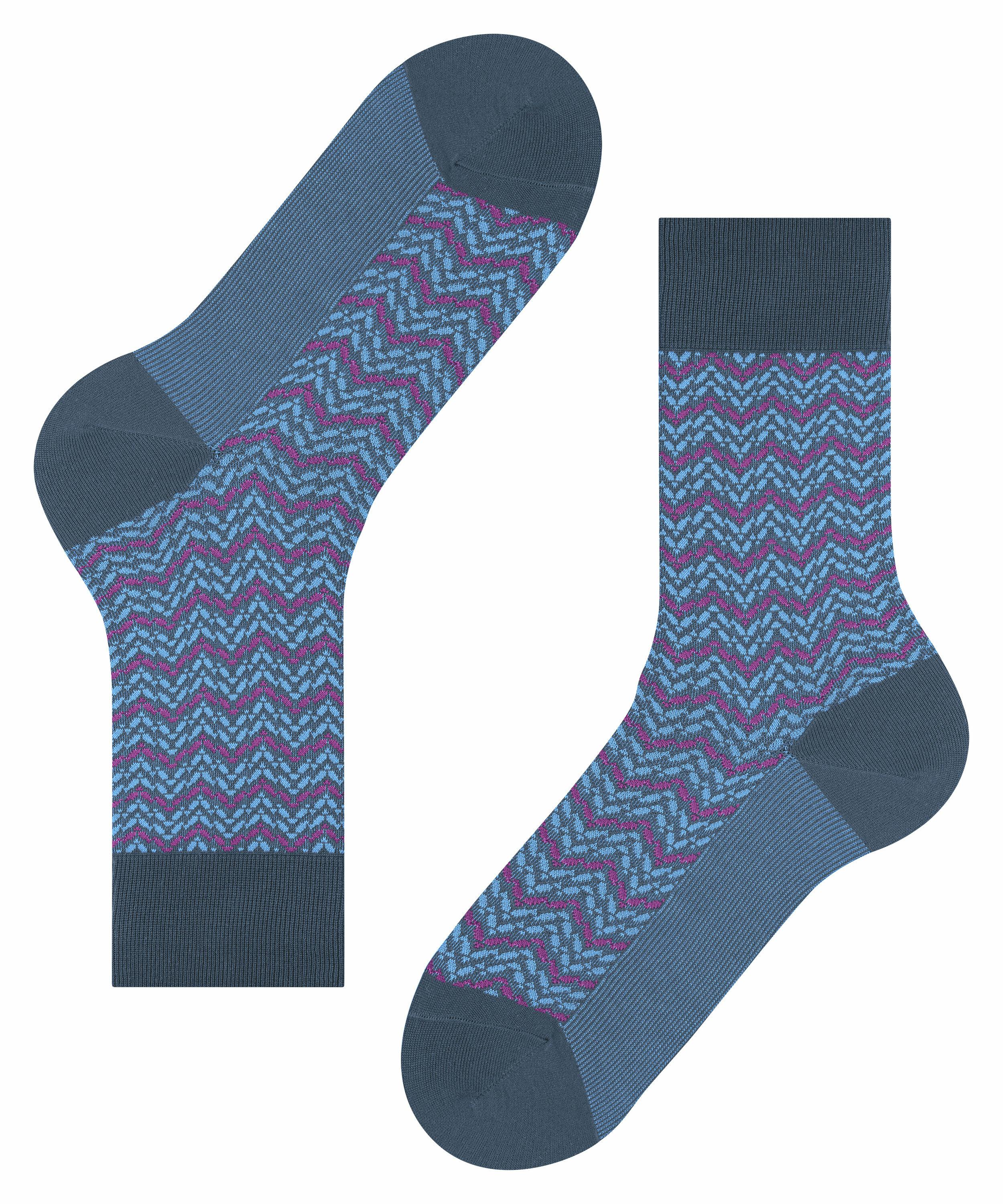 FALKE Colour Waves Herren Socken, 41-42, Blau, AnderesMuster, Baumwolle, 12 günstig online kaufen