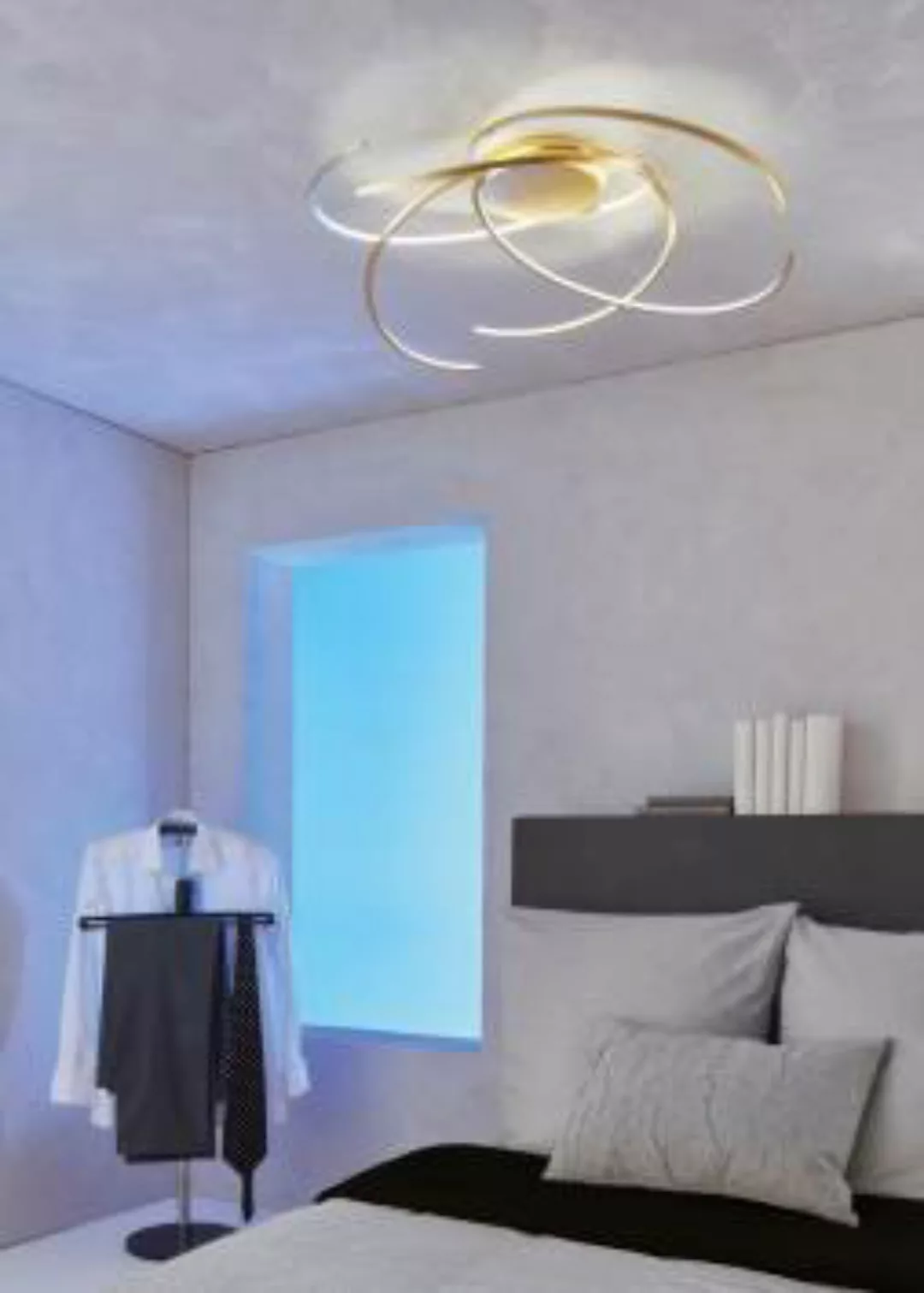 Escale - 45280109 Dimmbare Deckenlampe Blattgold LED Schlafzimmer Design Ra günstig online kaufen