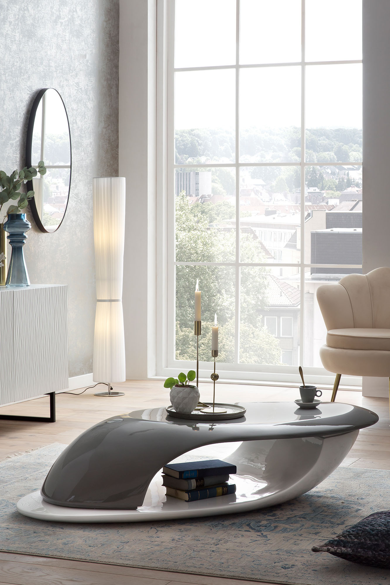 SalesFever Couchtisch, Fiberglas-Couchtisch: Zweifarbiges Design, unverglei günstig online kaufen