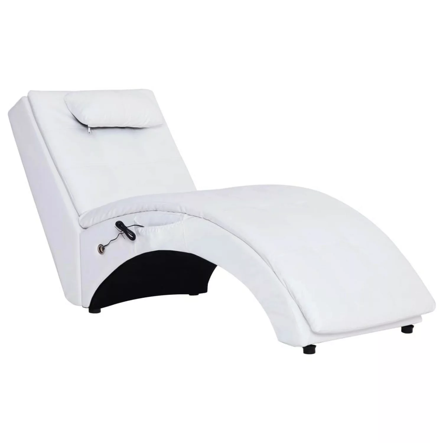 vidaXL Massage Chaiselongue mit Kissen Grau Kunstleder günstig online kaufen