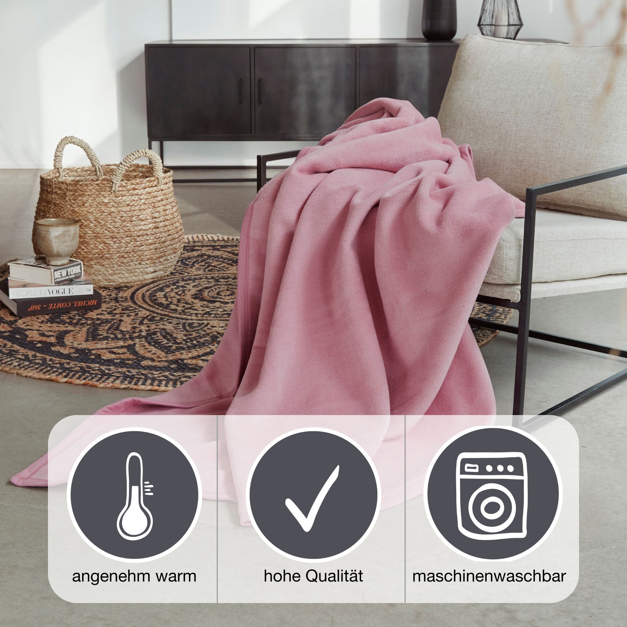 Wohndecke Luxus, IBENA, verschiedene Größen, unifarbenes günstig online kaufen