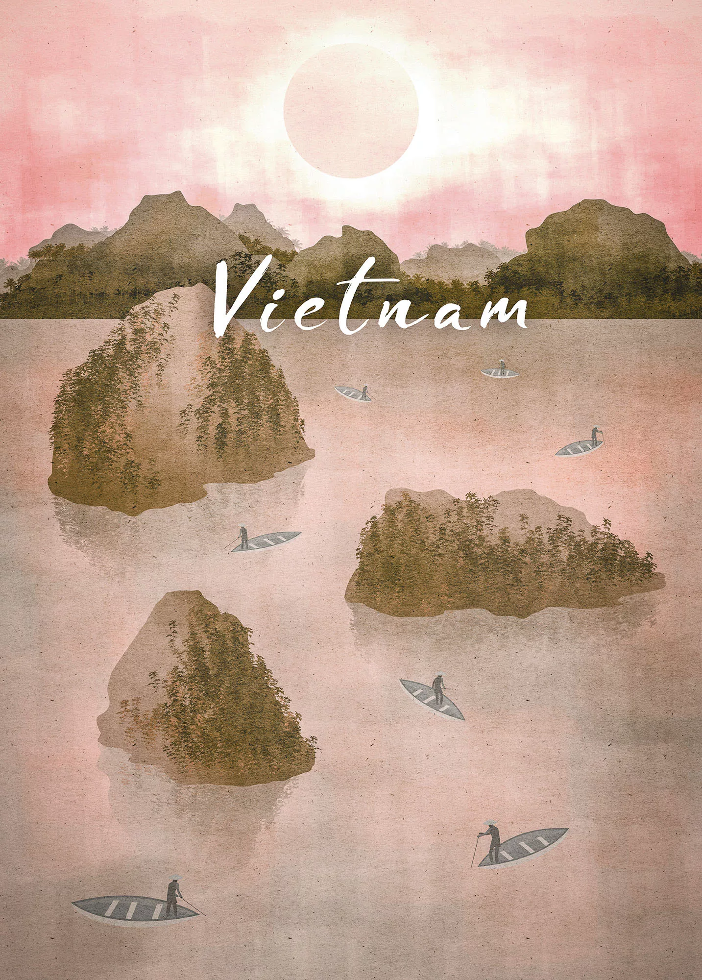 Komar Wandbild "Vintage Travel Vietnam", (1 St.), Deutsches Premium-Poster günstig online kaufen