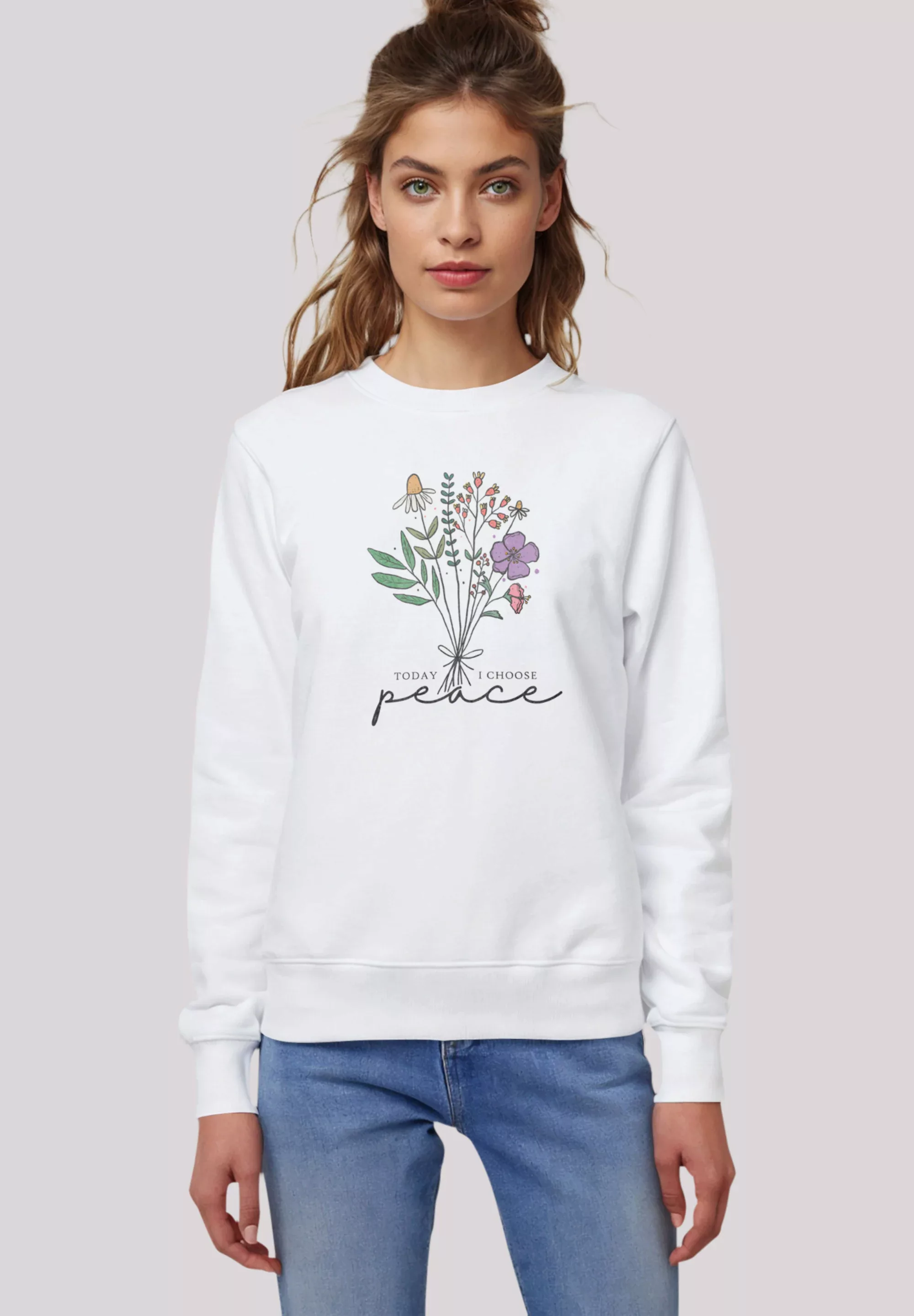 F4NT4STIC Sweatshirt "Flower today I choose peace", Premium Qualität günstig online kaufen