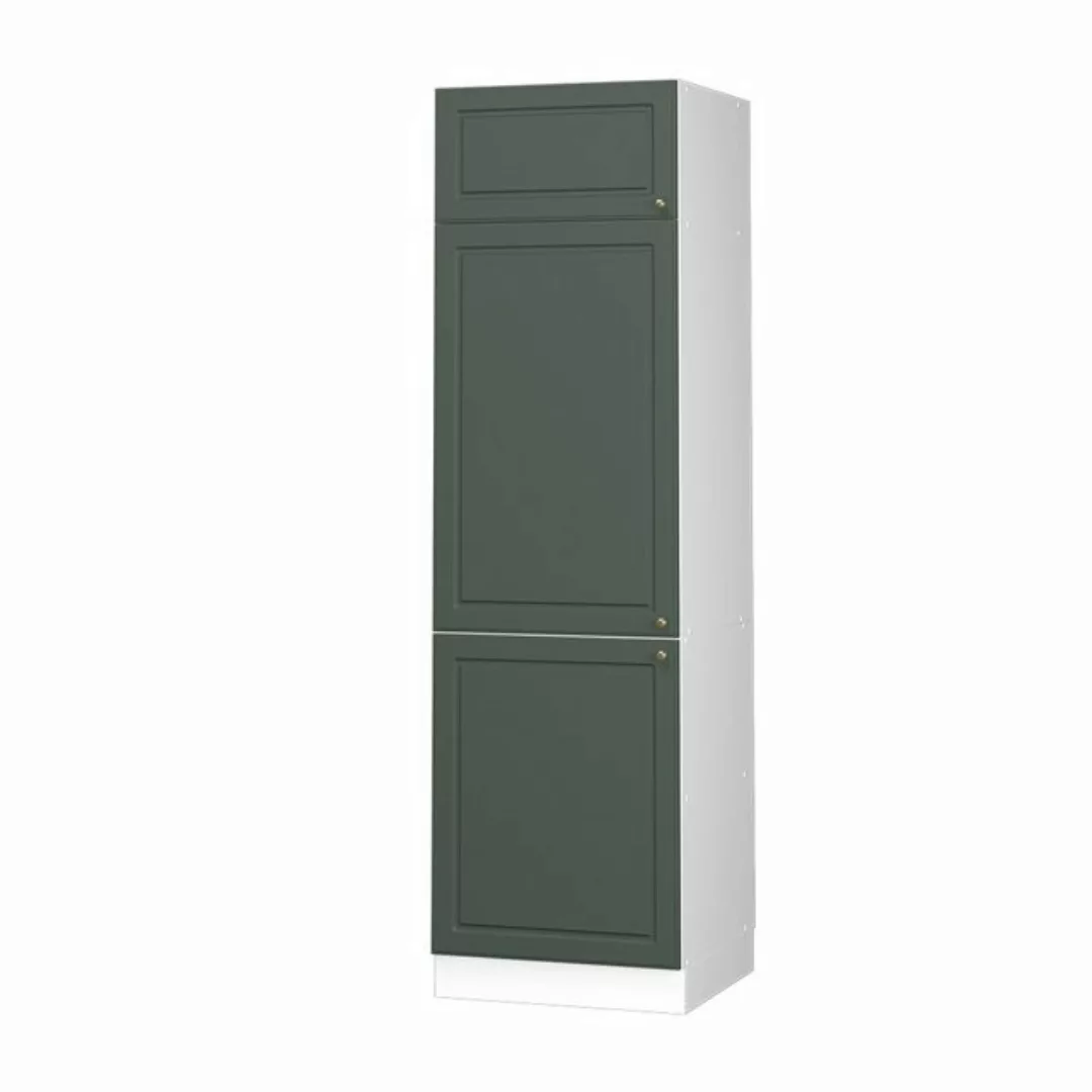 Vicco Kühlumbauschrank Küchenhochschrank Fame-Line 60 cm Weiß Grün-Gold Lan günstig online kaufen