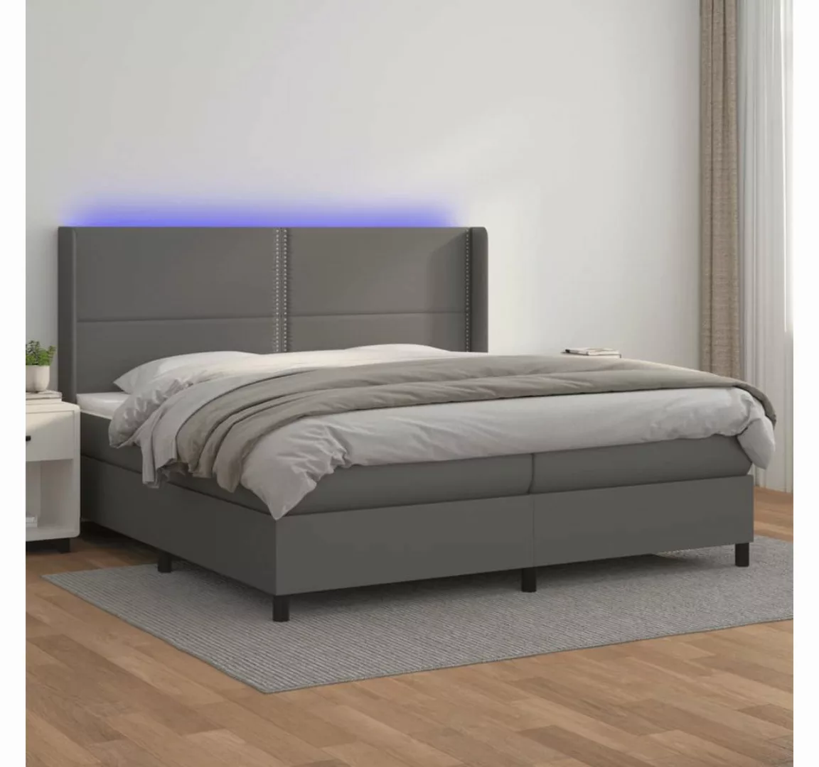 vidaXL Boxspringbett Boxspringbett mit Matratze und LED Kunstleder (200 x 2 günstig online kaufen