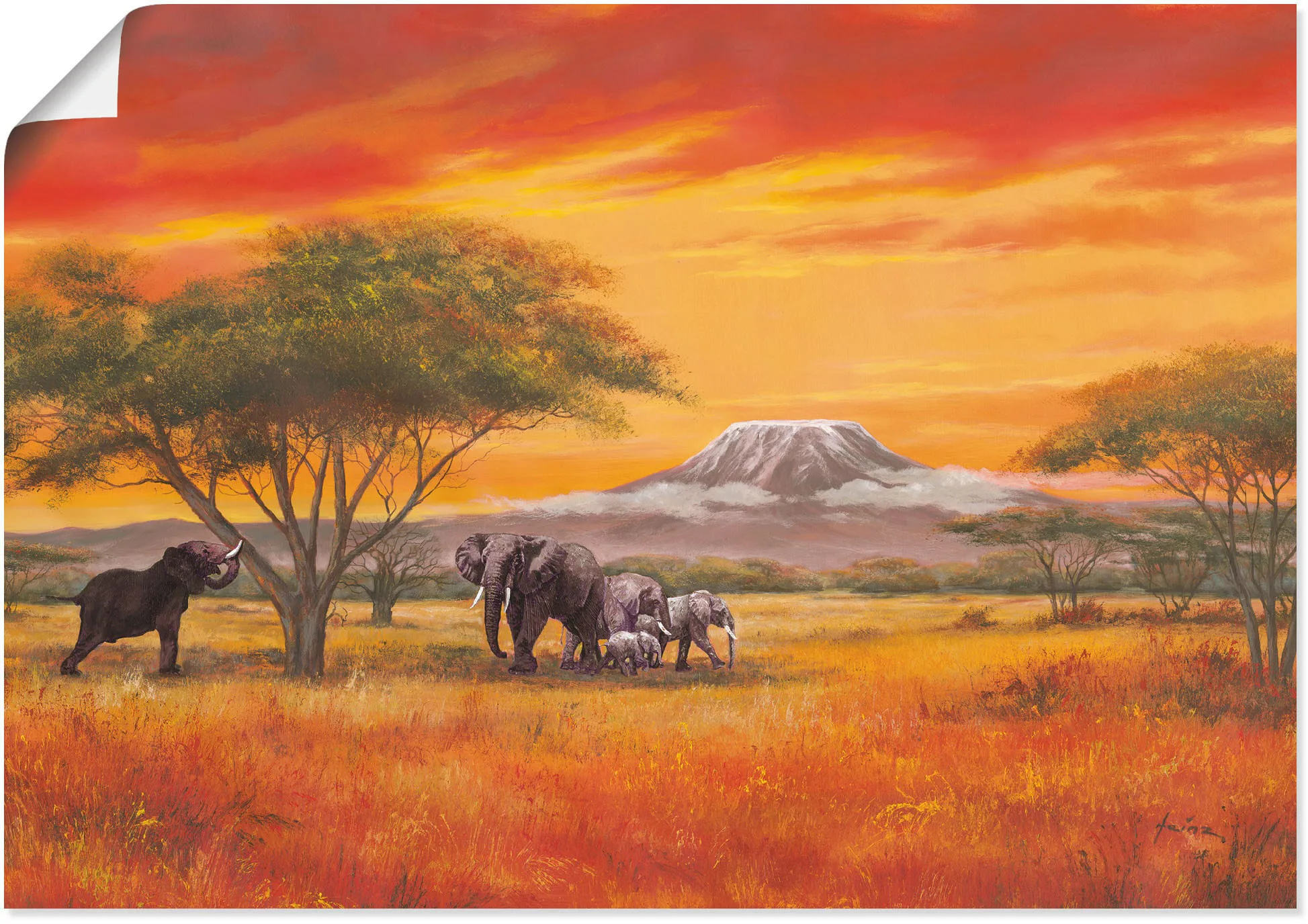 Artland Wandbild "Elefanten", Elefanten Bilder, (1 St.) günstig online kaufen