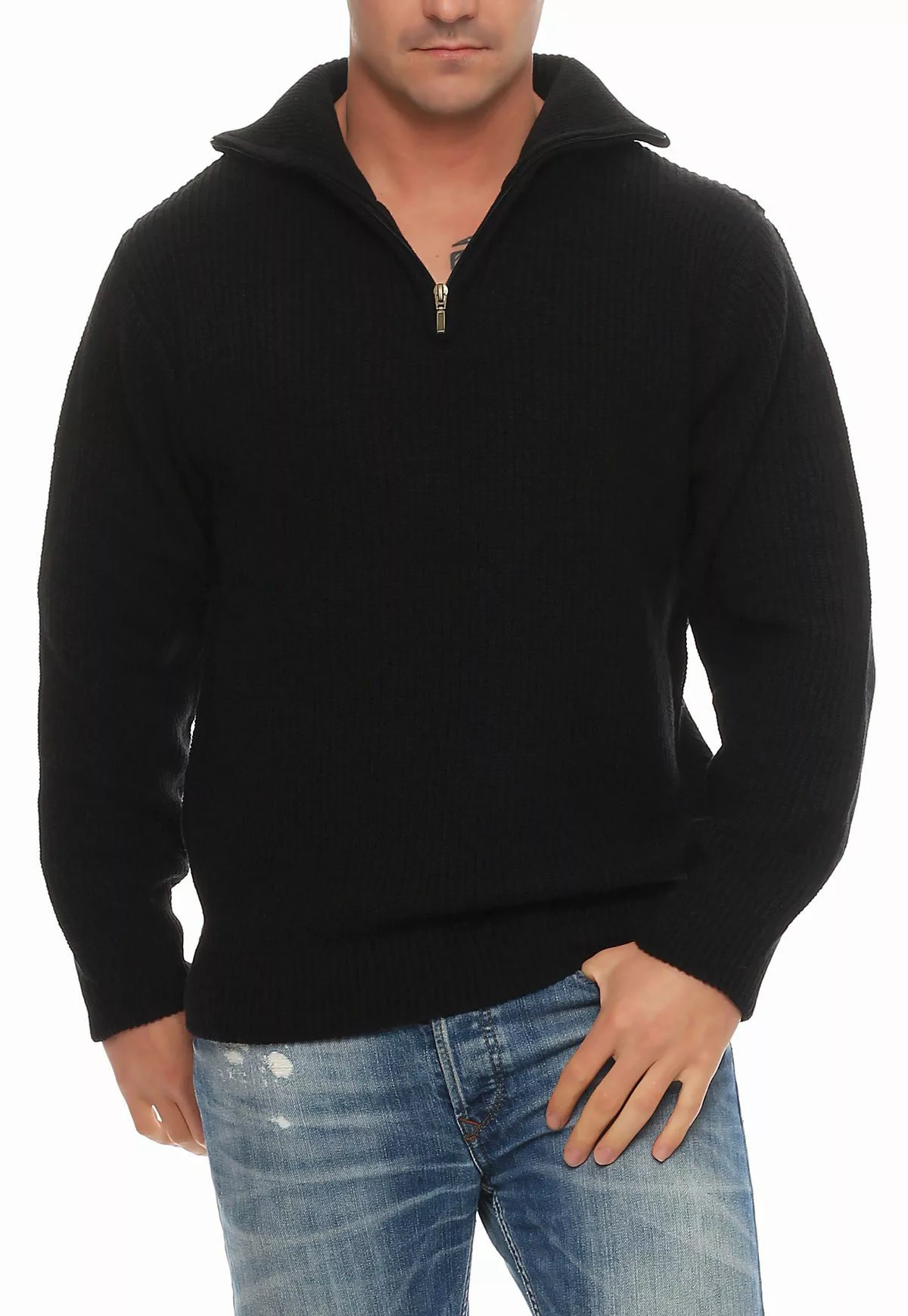 Cocain underwear Strickpullover Arbeitspullover Troyer warm günstig online kaufen