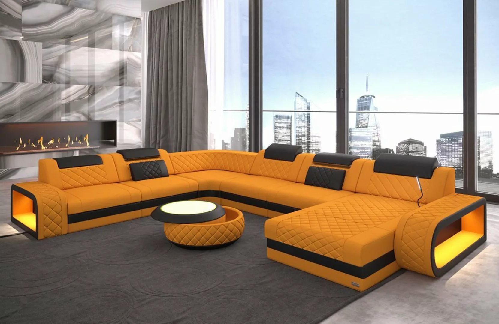 Sofa Dreams Wohnlandschaft Stoff Polstercouch Sofa Berlin XXL U Form Stoffs günstig online kaufen