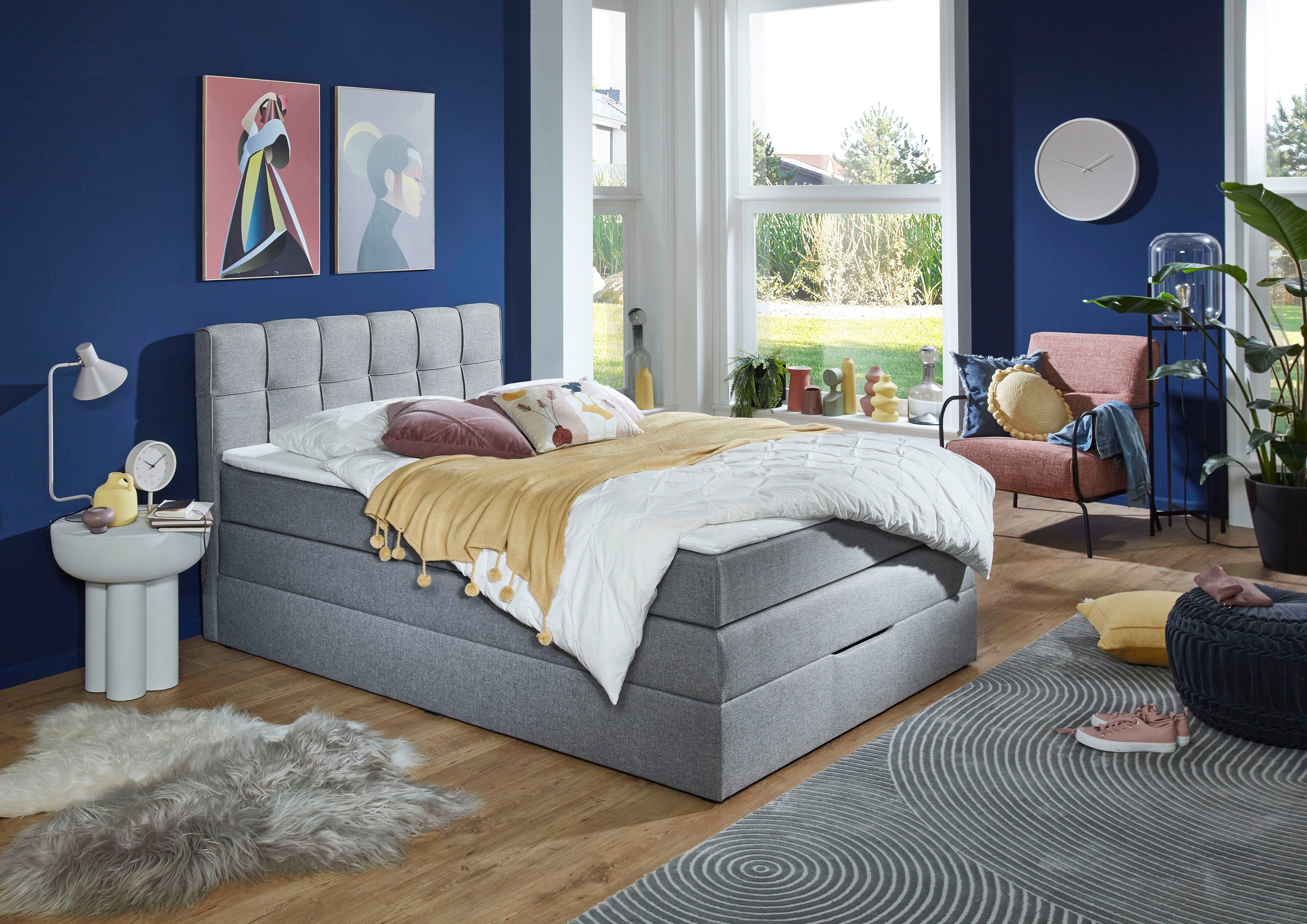 INOSIGN Boxspringbett "Fornoli", inkl. Topper und Bettkasten, H3 in zwei Ma günstig online kaufen