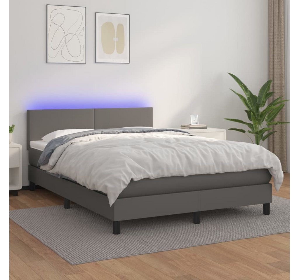 vidaXL Boxspringbett Bett Boxspringbett mit Matratze & LED Kunstleder (140 günstig online kaufen