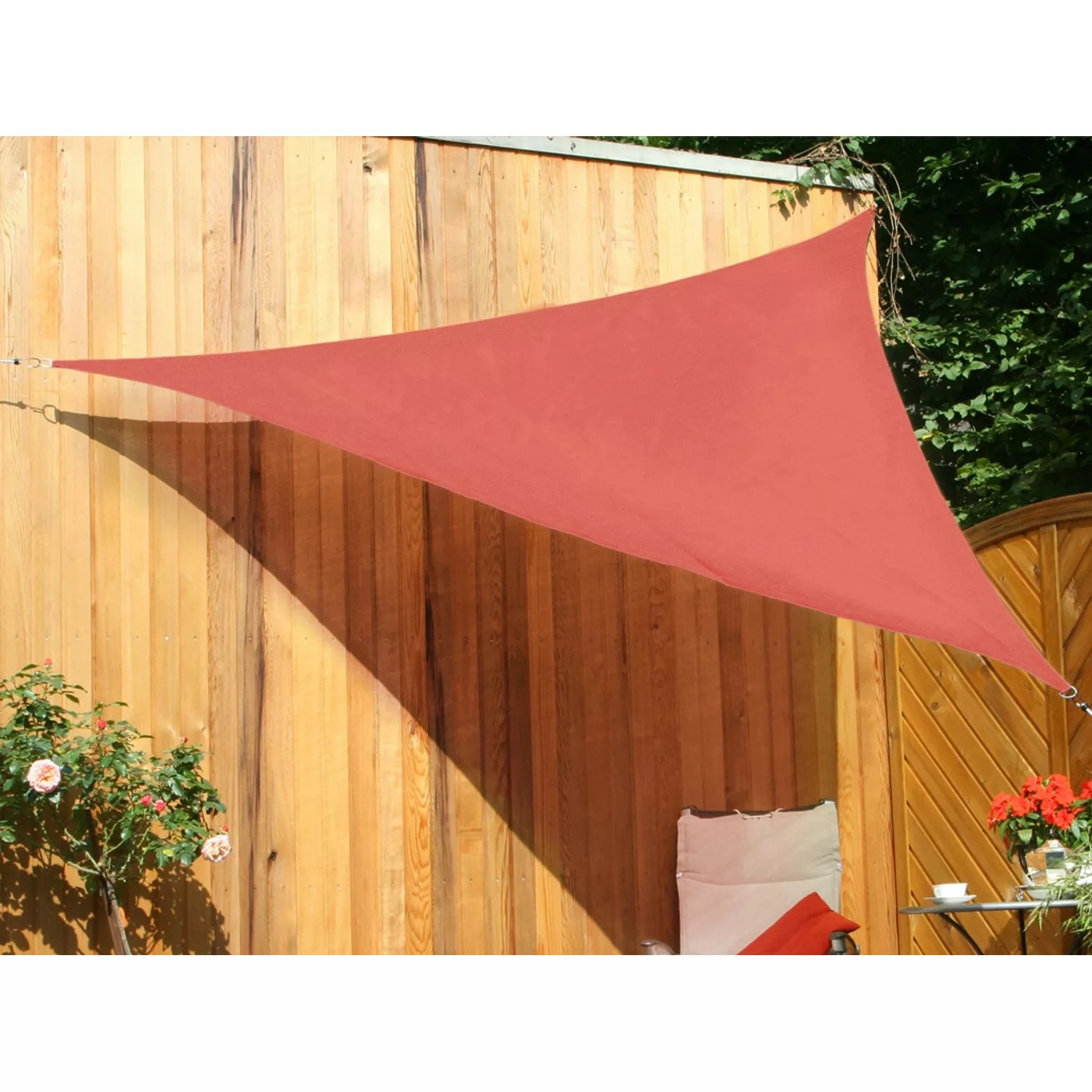 Floracord Dreiecksonnensegel HDPE Terracotta 300 cm x 300 cm x 300 cm günstig online kaufen