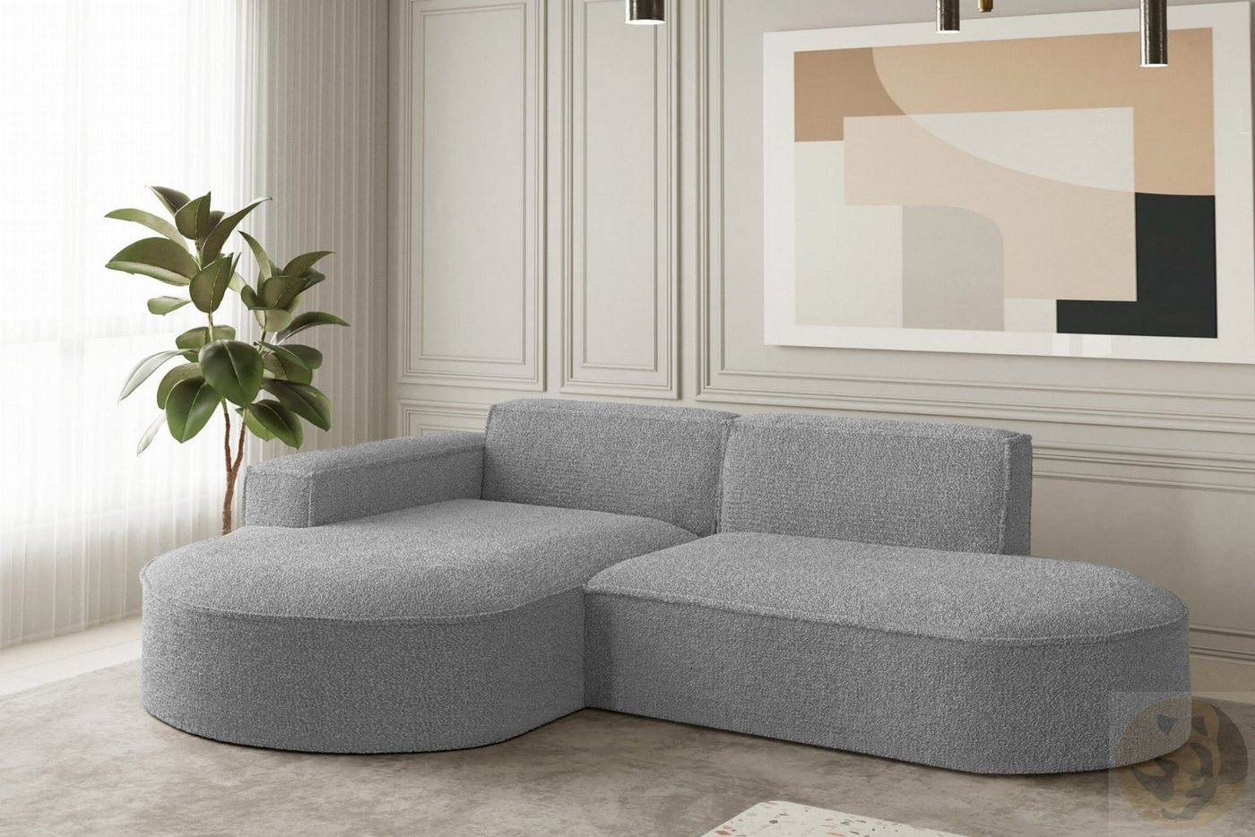 Friderik-EU Ecksofa PARMA STUDIO Couch 236x165cm Moderner Minimalismus, gep günstig online kaufen