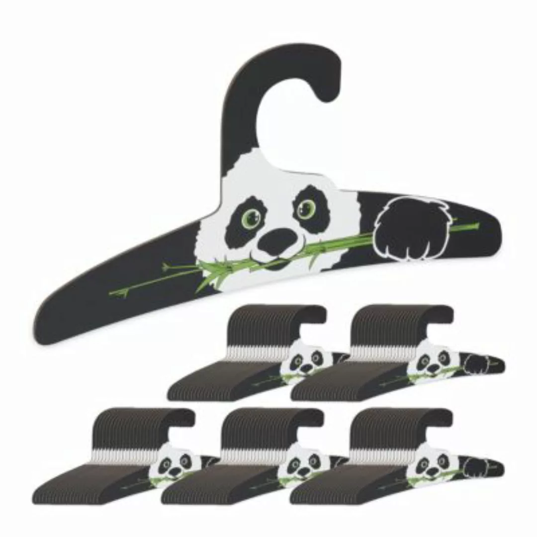 relaxdays 100 x Kinderkleiderbügel Panda schwarz/weiß günstig online kaufen