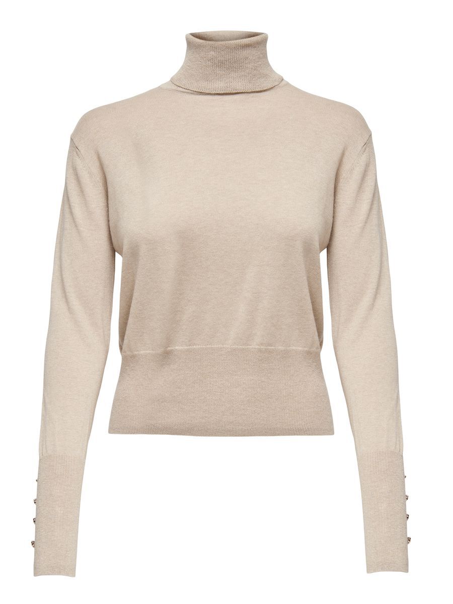 ONLY Rollkragen Seide Strickpullover Damen Beige günstig online kaufen