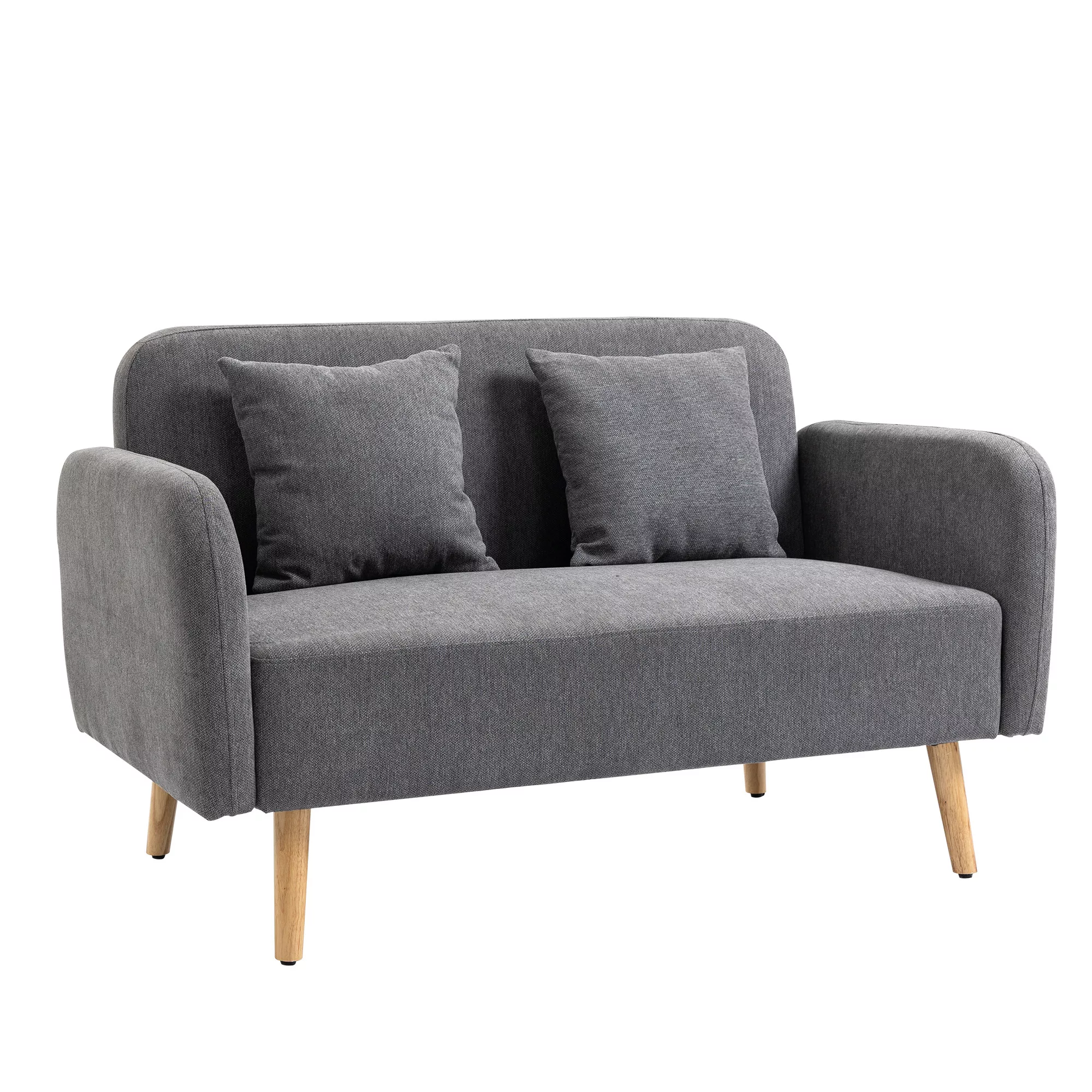 HOMCOM Doppelsofa Polsterung mit Kissen Stoff Loveseat Zweisitzer einstellb günstig online kaufen