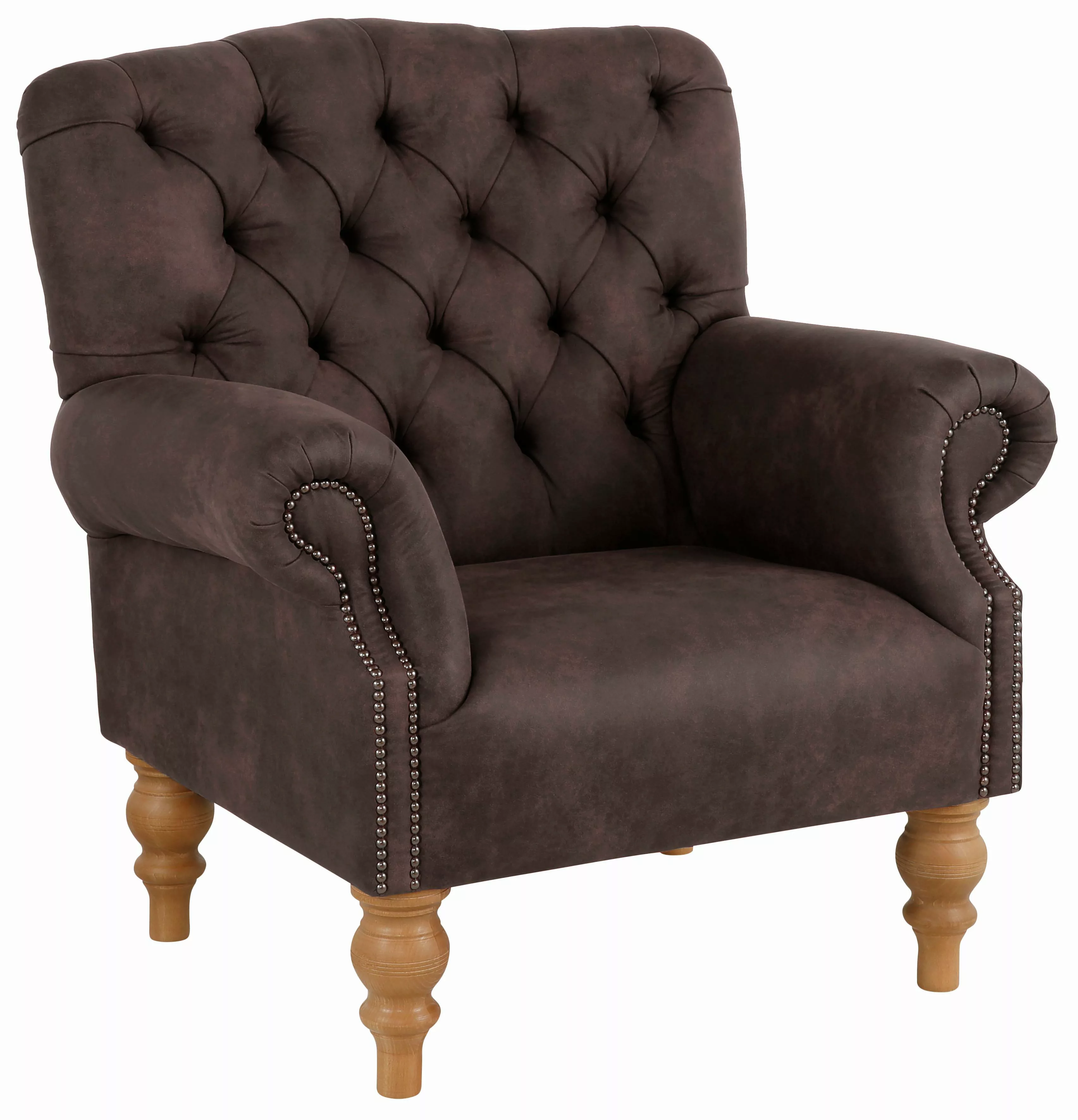 Home affaire Sessel "Lord", mit echter Chesterfield-Knopfheftung und Ziernä günstig online kaufen