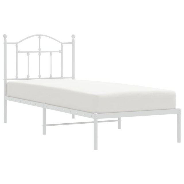 vidaXL Bett Bettgestell mit Kopfteil Metall Weiß 90x200 cm günstig online kaufen