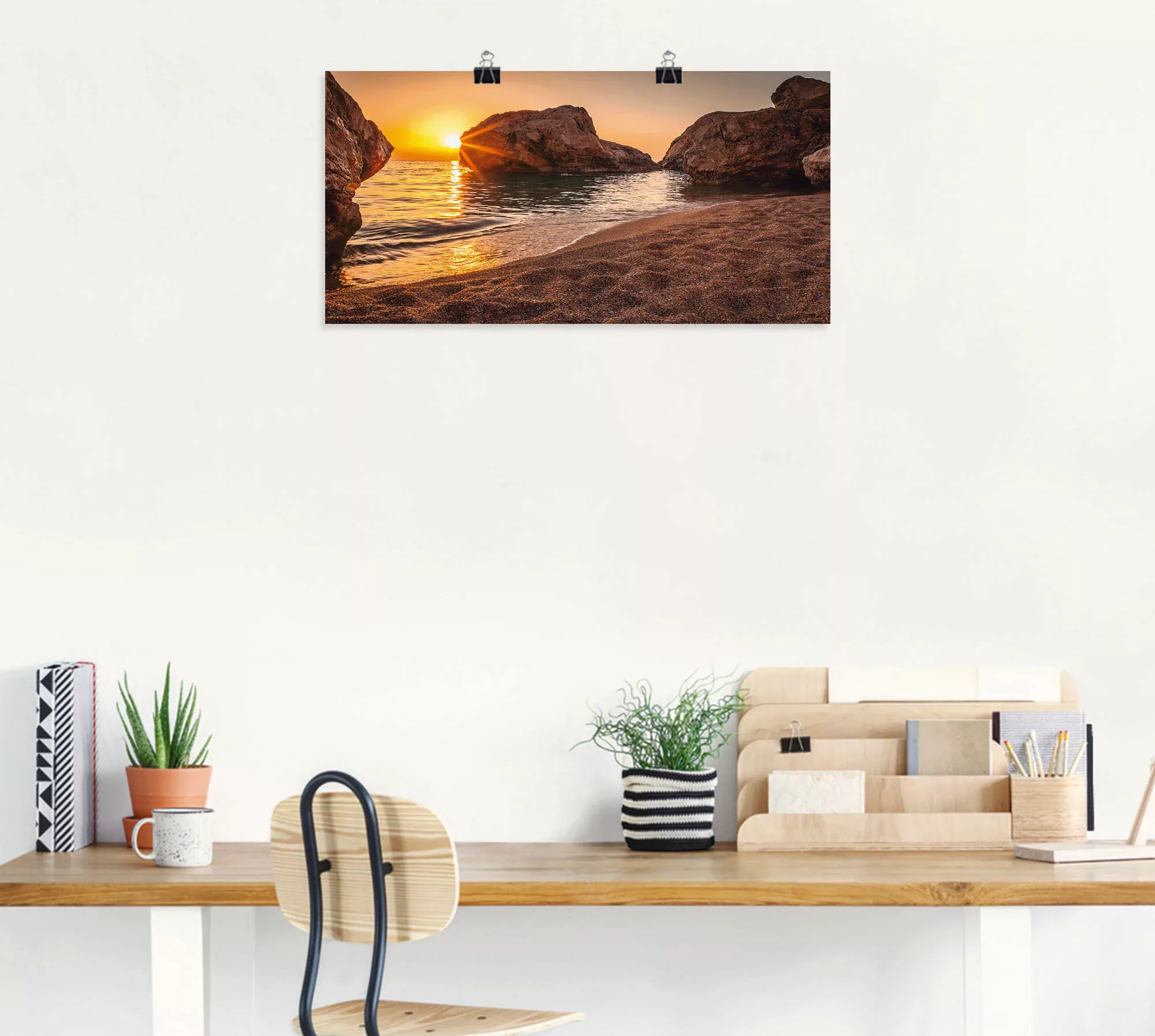 Artland Wandbild "Sonnenuntergang und Strand", Strand, (1 St.), als Alubild günstig online kaufen