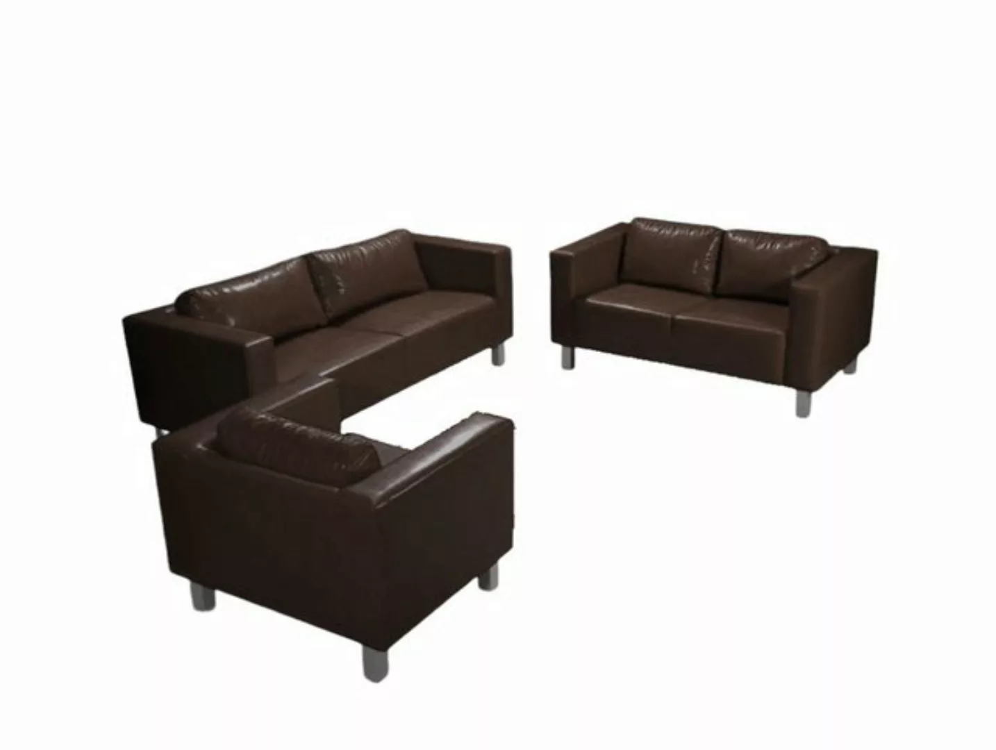 Fun Möbel Polstergarnitur Sofa-Set MAILAND 3-2-1 Sofagarnitur in Kunstleder günstig online kaufen