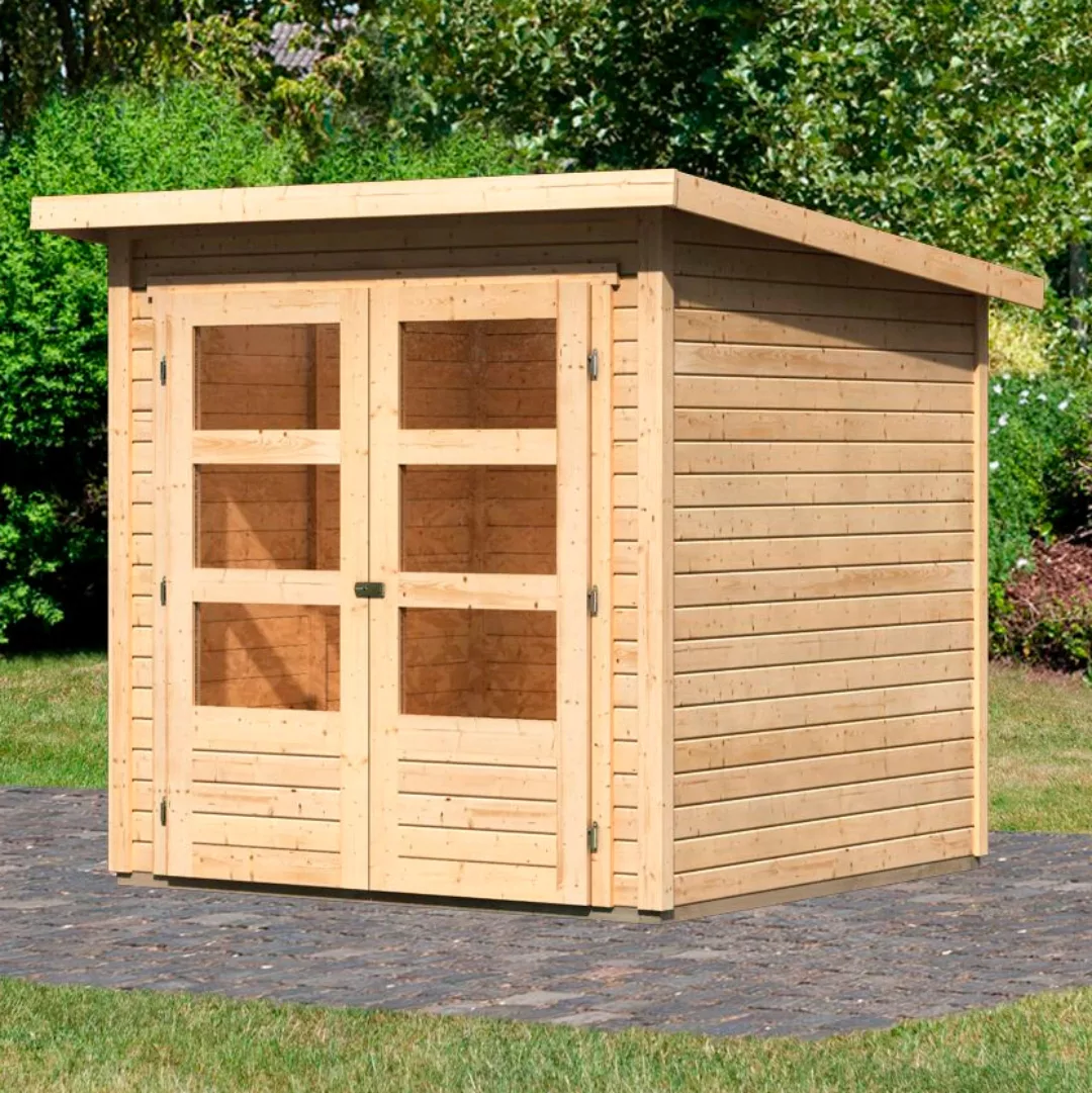 Karibu Gartenhaus "Chiemsee 2", (Set), anthrazit, naturbelassen oder terrag günstig online kaufen