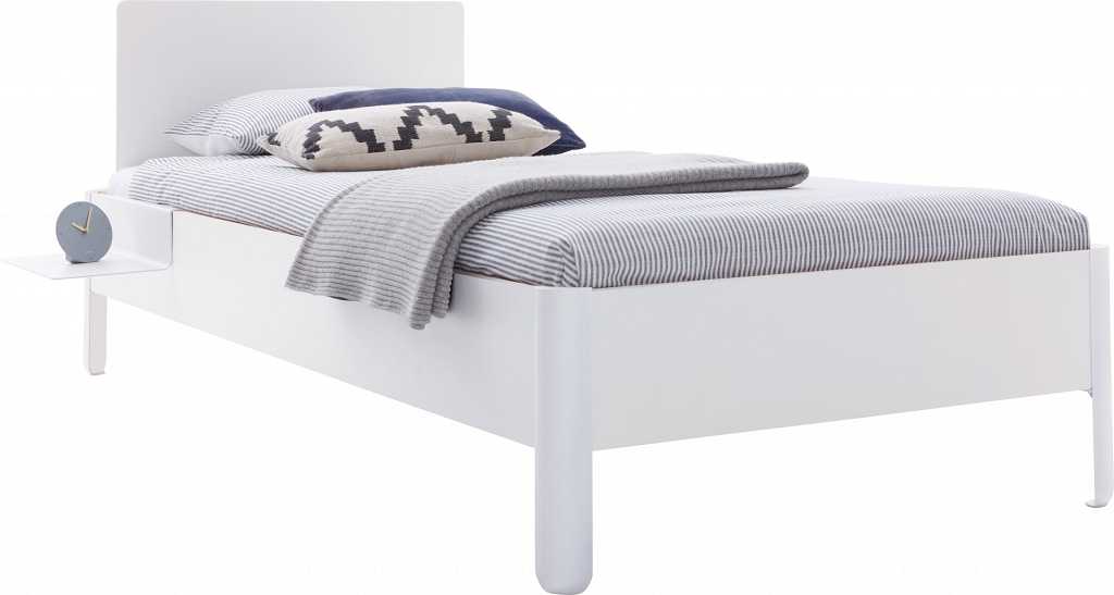 NAIT Einzelbett farbig lackiert 100 x 220cm Mit Kopfteil Winterweiß günstig online kaufen