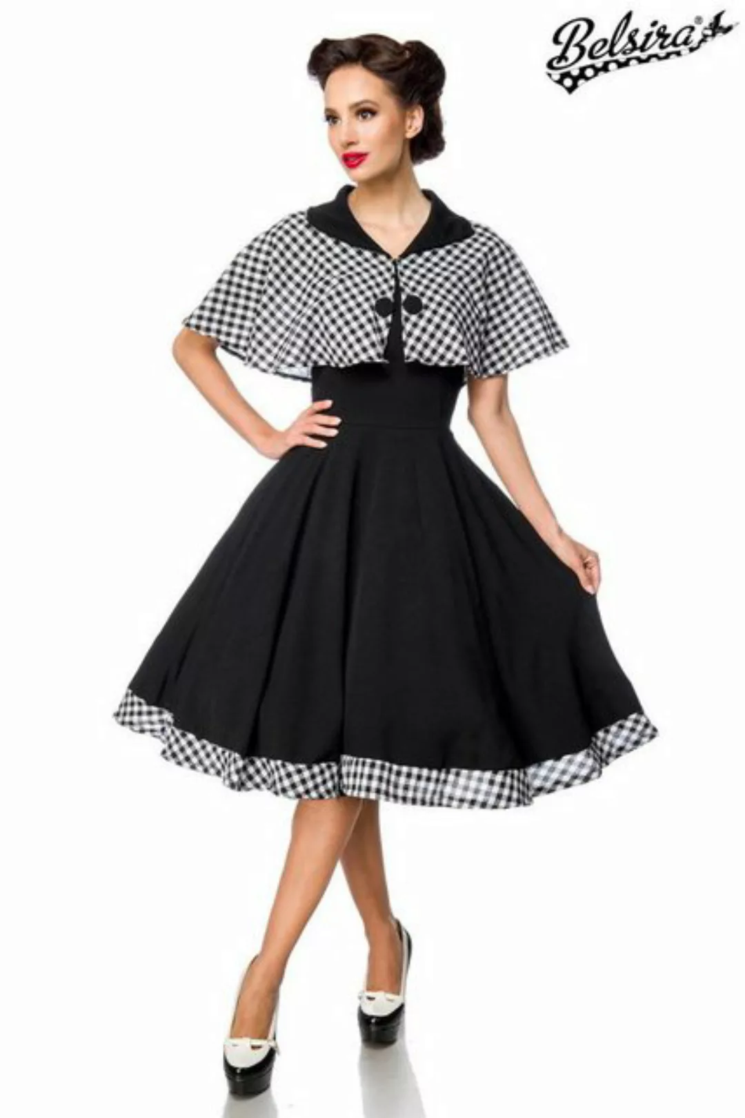 BELSIRA Trachtenkleid Belsira Swing-Kleid mit Cape - (4XL,3XL) günstig online kaufen