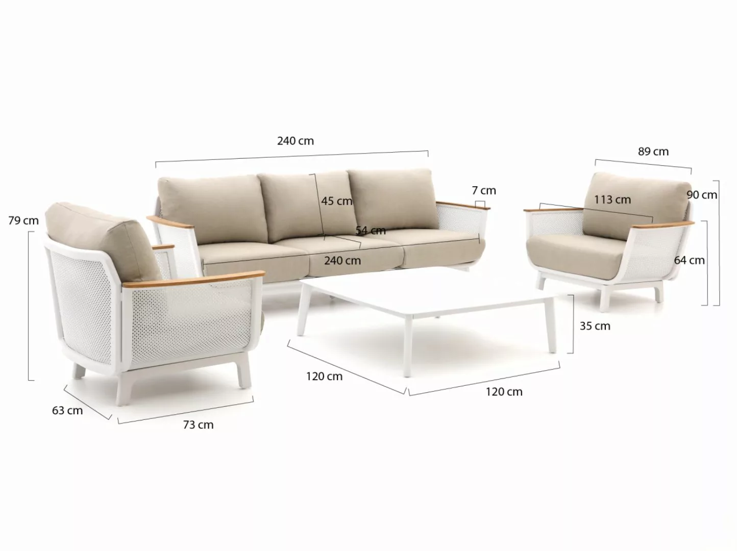 Bellagio Sorico Sessel-Sofa Lounge-Set 4-teilig günstig online kaufen