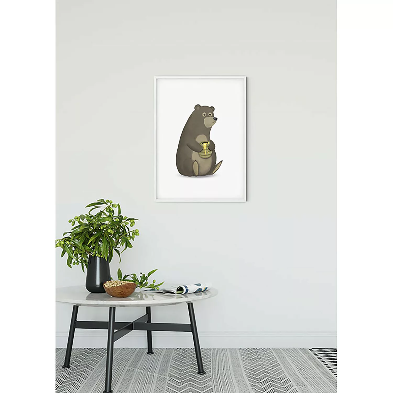 KOMAR Wandbild - Cute Animal Bear - Größe: 50 x 70 cm mehrfarbig Gr. one si günstig online kaufen
