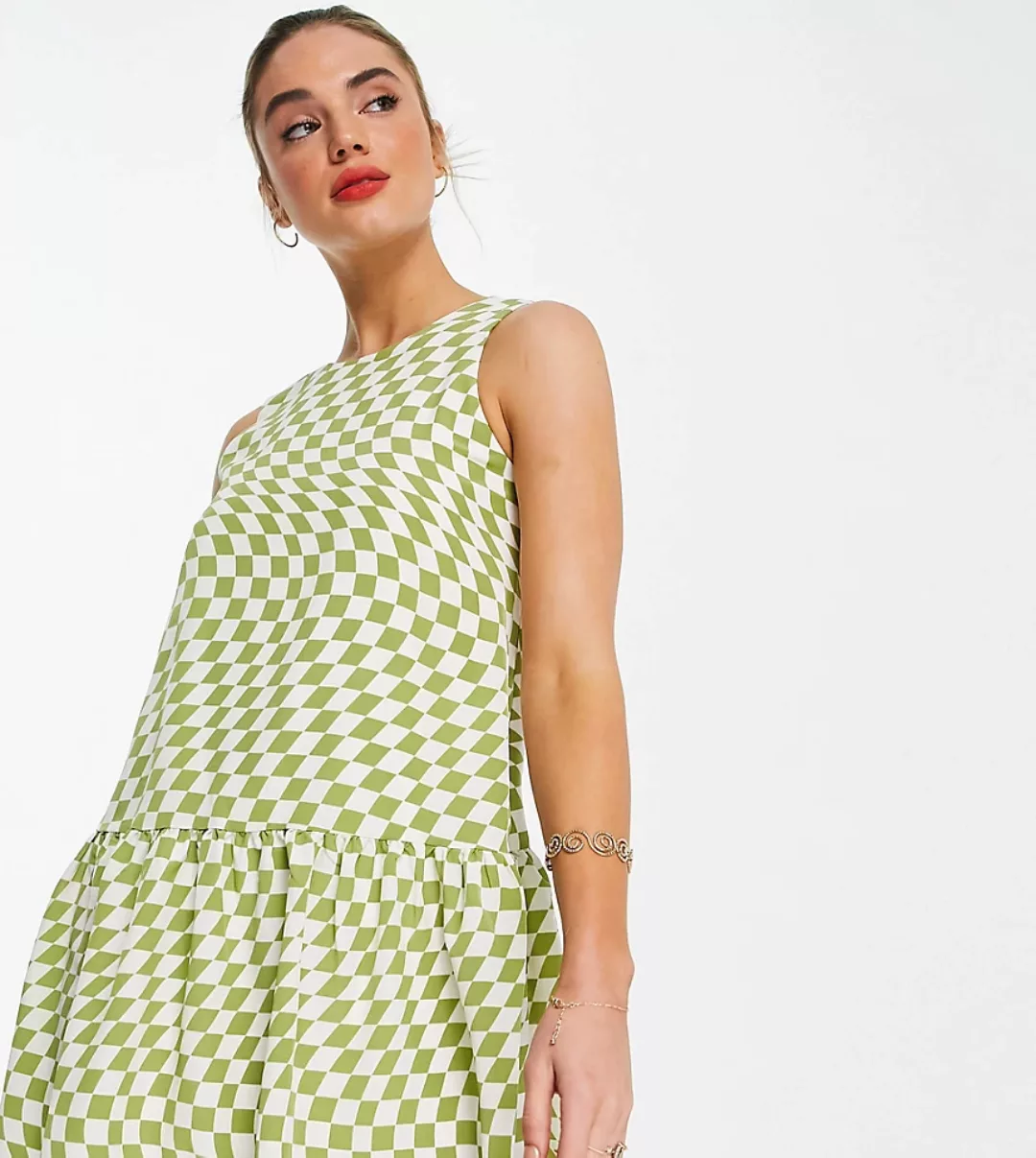 Annorlunda – Hängerkleid mit Schachbrettmuster-Mehrfarbig günstig online kaufen