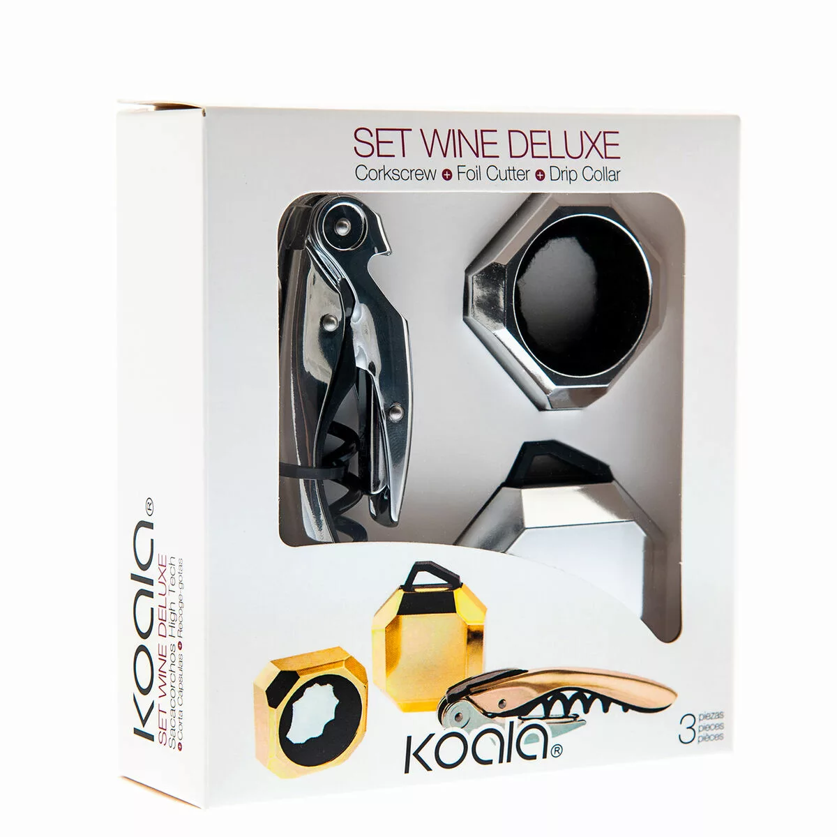 Weinzubehör-set Koala Deluxe 3 Stücke Silberfarben Metall günstig online kaufen