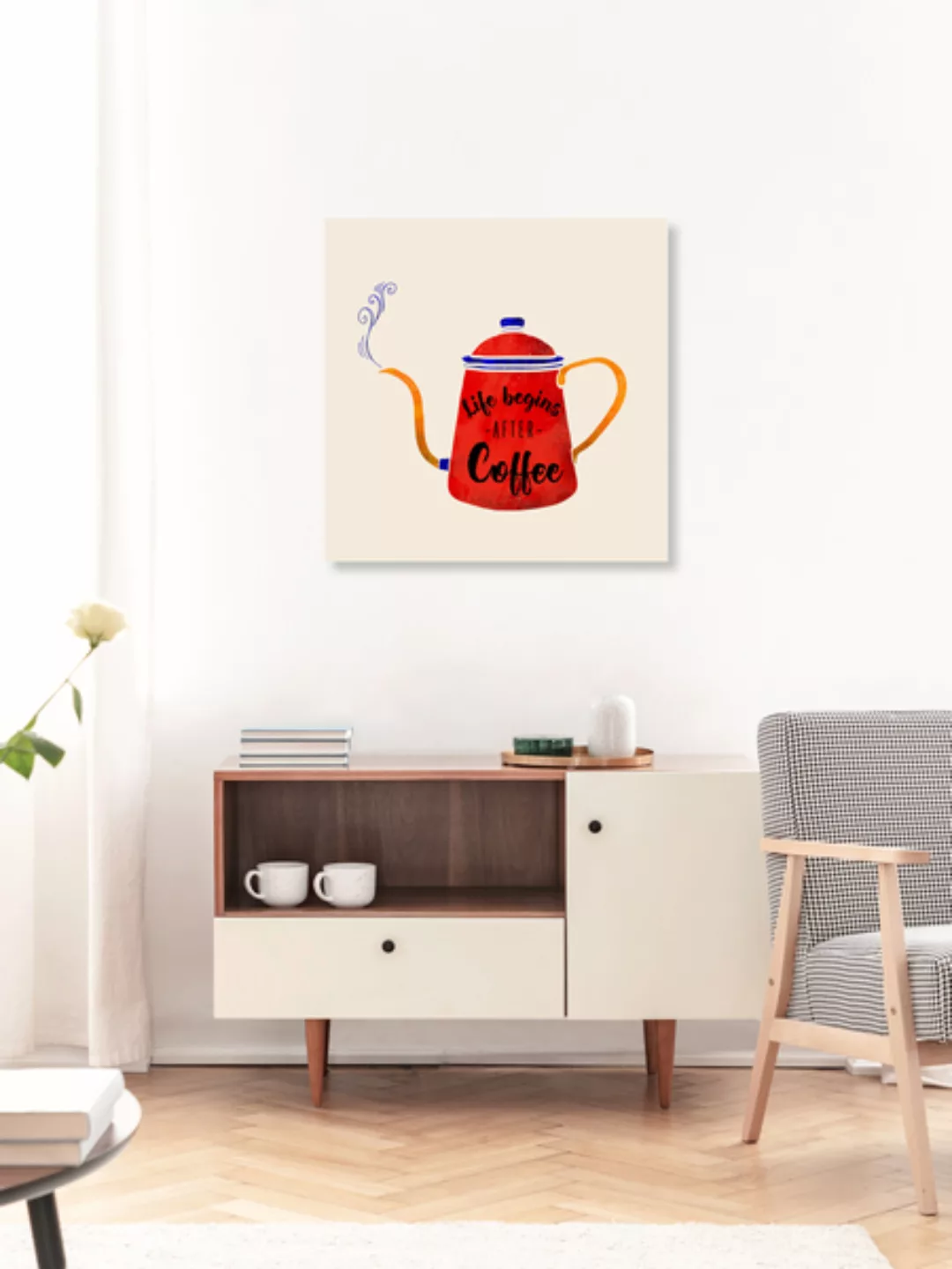 Poster / Leinwandbild - Life Begins After Coffee günstig online kaufen